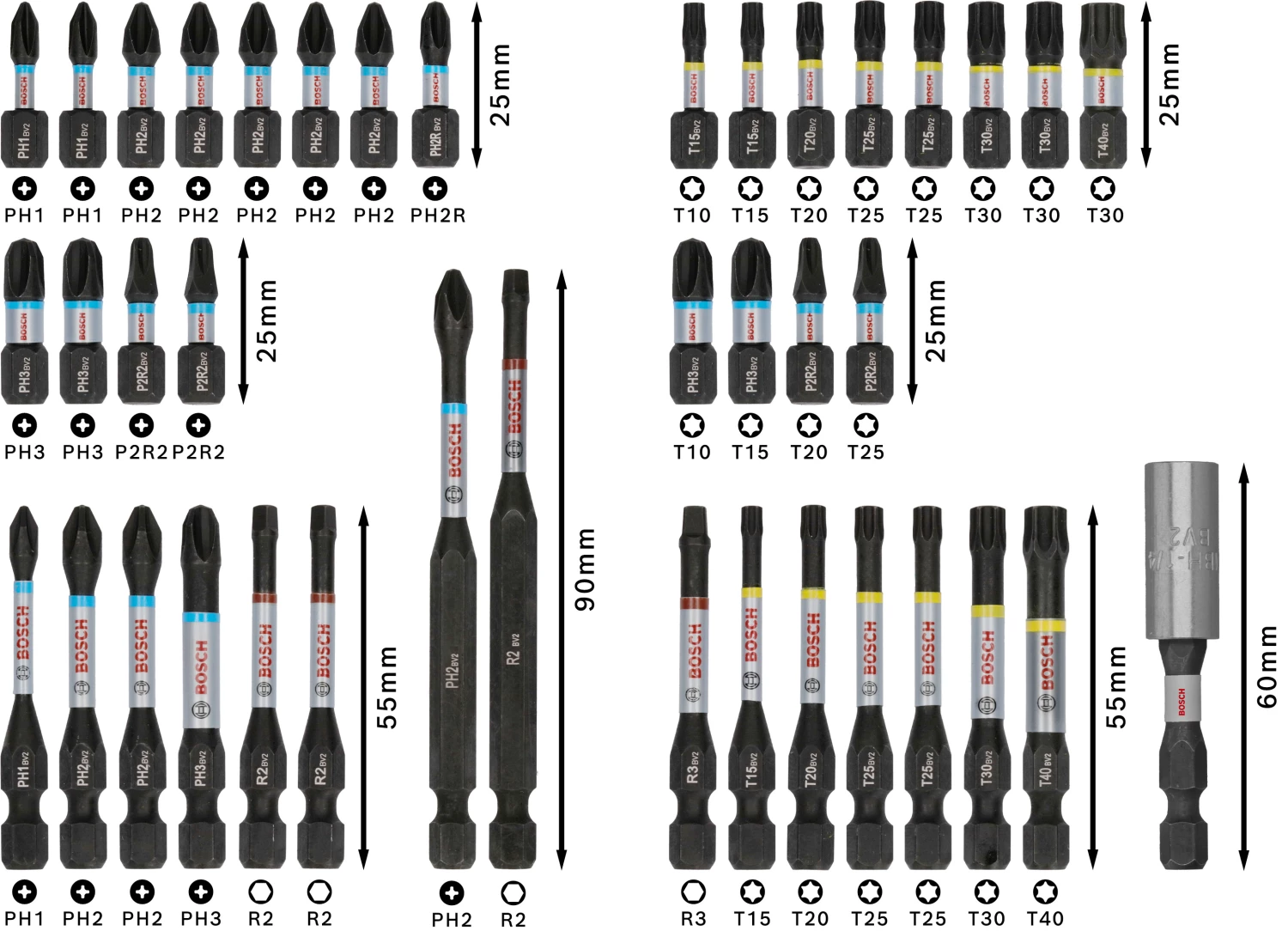 Bosch 2608521U79 Jeu de 44 embouts de tournevis à chocs PRO-image