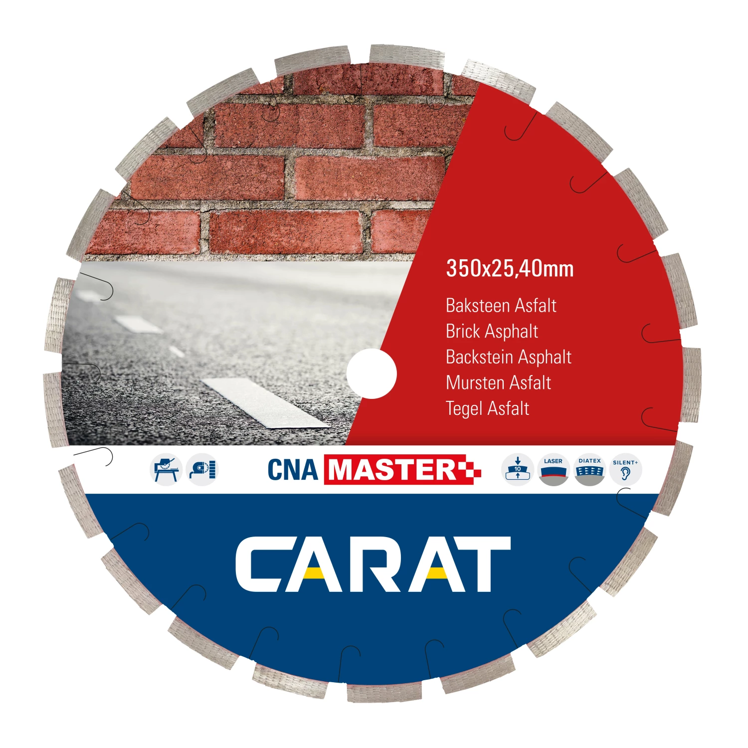 Carat CNAM600400 Cirkelzaagblad - 600 x 25,4 x 10mm - Steen / Asfalt