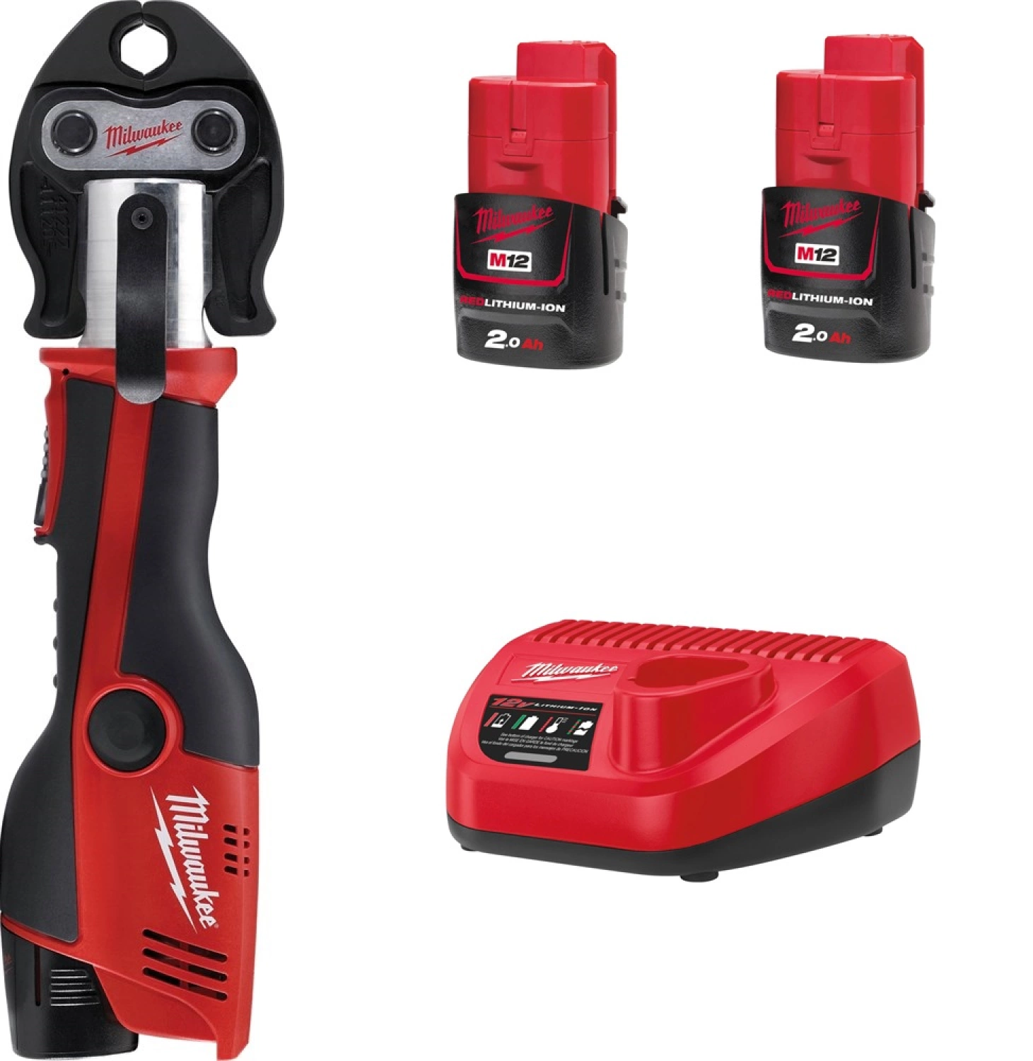 Milwaukee M12 HPT-202C Kit 12V Li-Ion accu hydraulische perstang set (2x 2.0Ah accu) in koffer-image