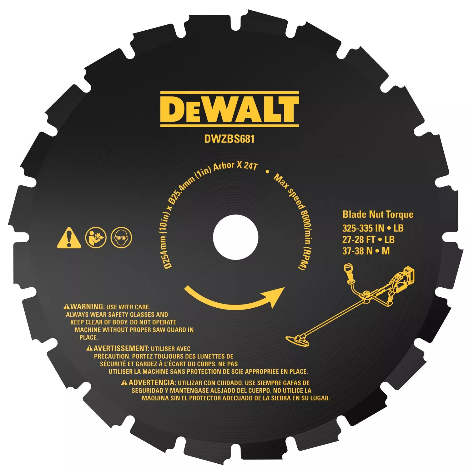 DeWALT DT20696 Lame de scie pour scie forestière commerciale - 25 cm - 24T-image
