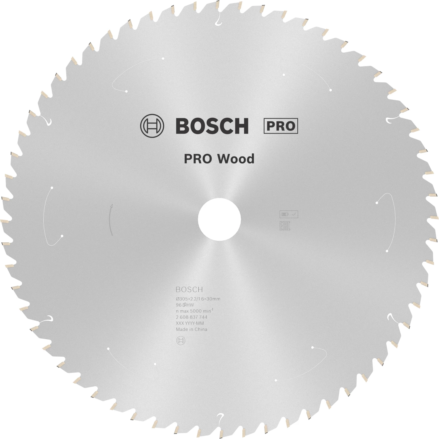 Bosch 2608837744 PRO accu afkortzaagblad voor Hout - 305 x 30 x 96T-image