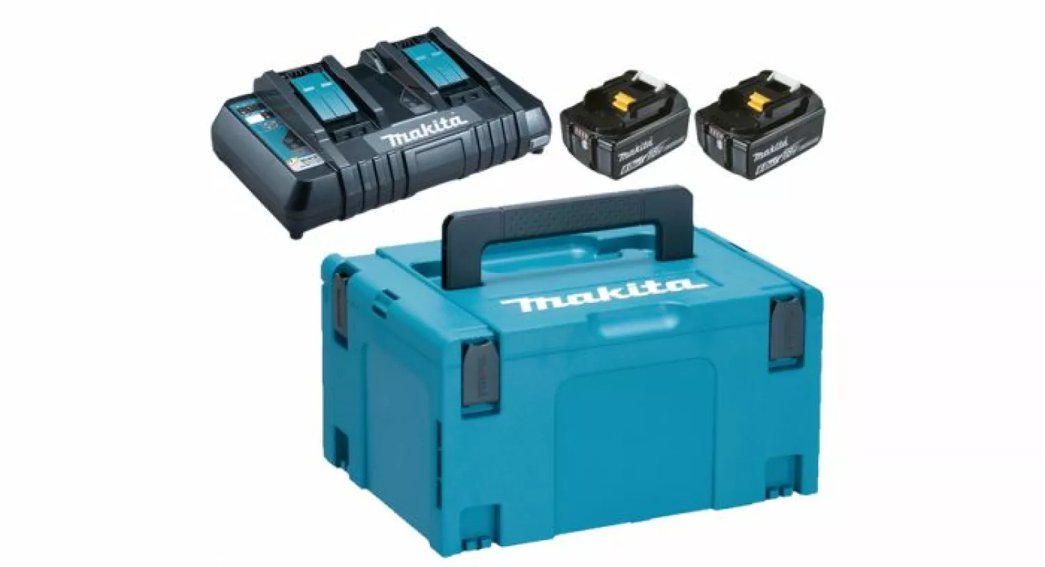 Makita 198077-8 - batterie Li-Ion 18V - pack débutant (2x 6,0Ah) avec coffret Mbox-image