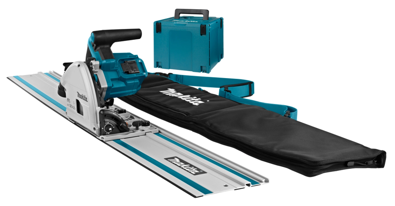 Makita DSP600ZJ2 36 V (2x18 V) batterie Li-Ion scie circulaire plongeante corps dans Mbox avec rail de guidage - 165 mm-image
