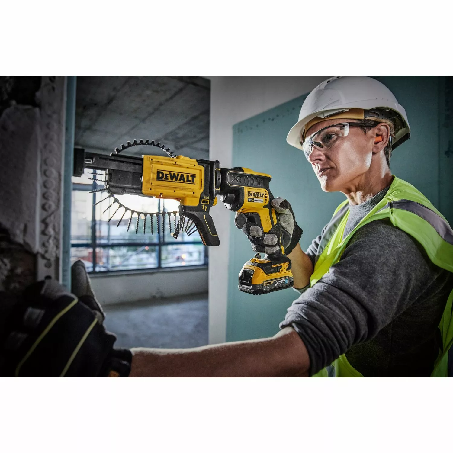 DeWALT DCF620E1K-XJ 18V Li-ion XR accu gipsschroefmachine / bandschroefmachine set (1x POWERSTACK accu) in TSTAK - koolborstelloos - 25-27mm-image