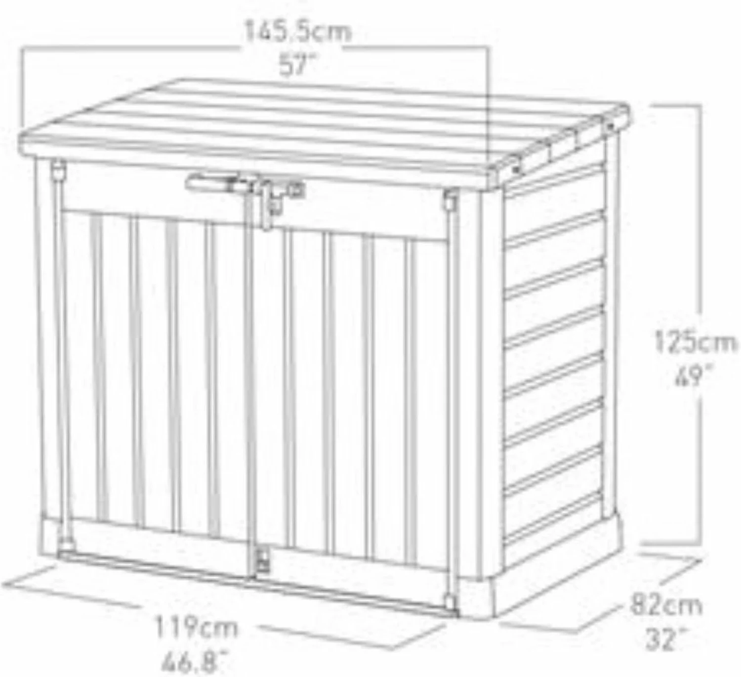 Keter 217667 Store It Out Max Opbergbox - Zwart/grijs - 1200L - 145,5x82x125cm-image