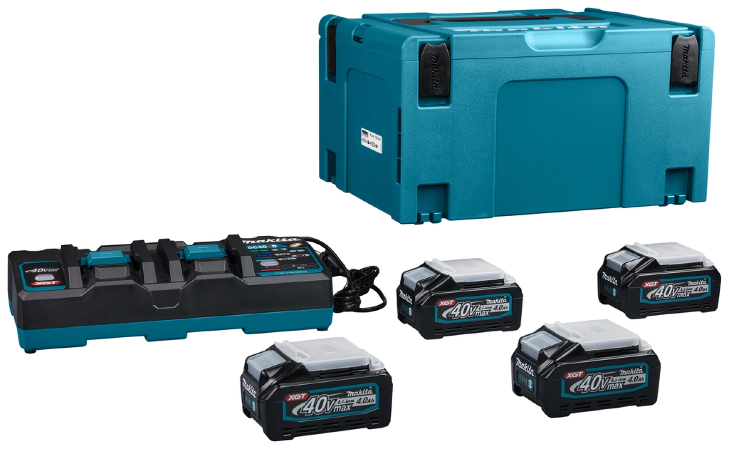 Makita 191U28-6 40V XGT Li-Ion accu starterset (4x 4.0Ah) + duolader in Mbox-image