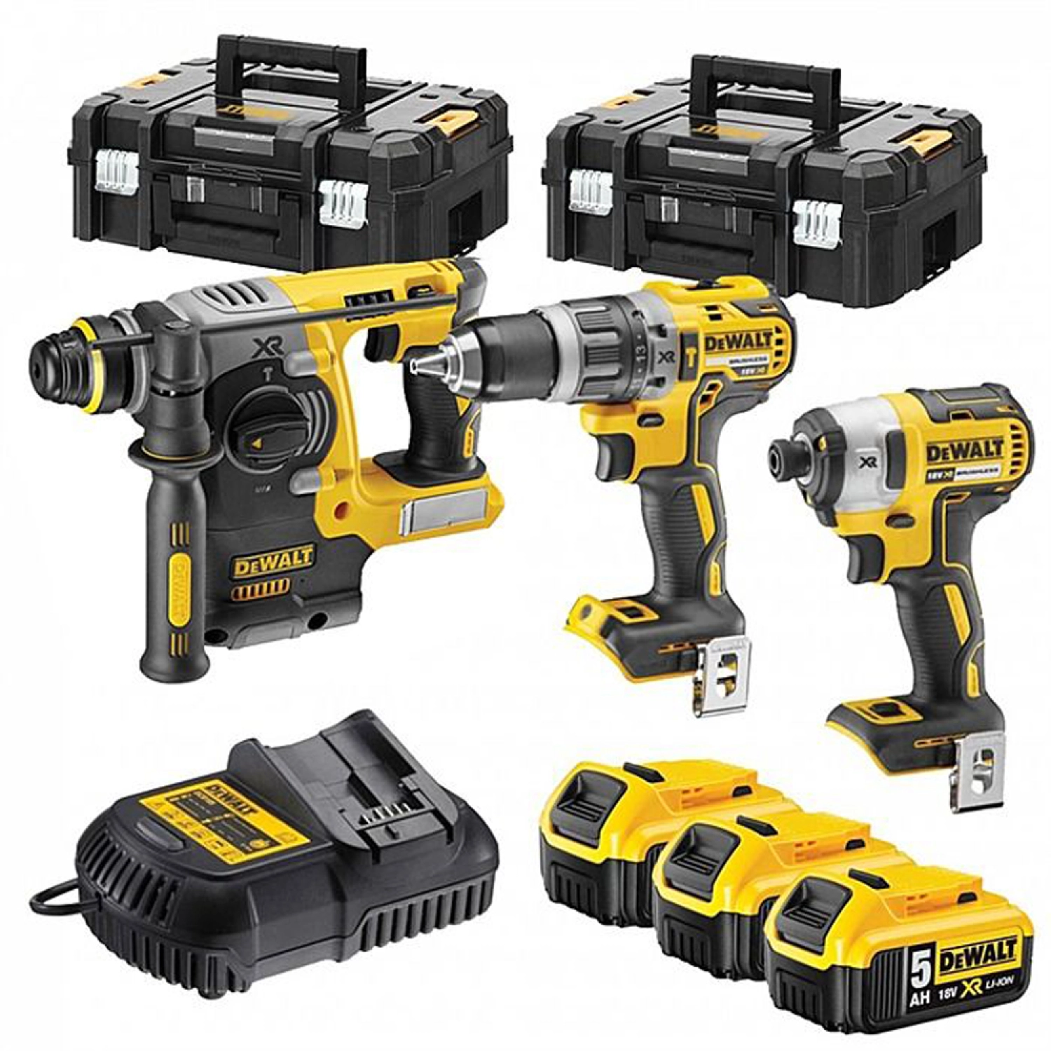 DeWALT DCK368P3T-QW 18V Li-ion XR accu 3 delige combiset (3x 5.0Ah) in TSTAK - koolborstelloos-image