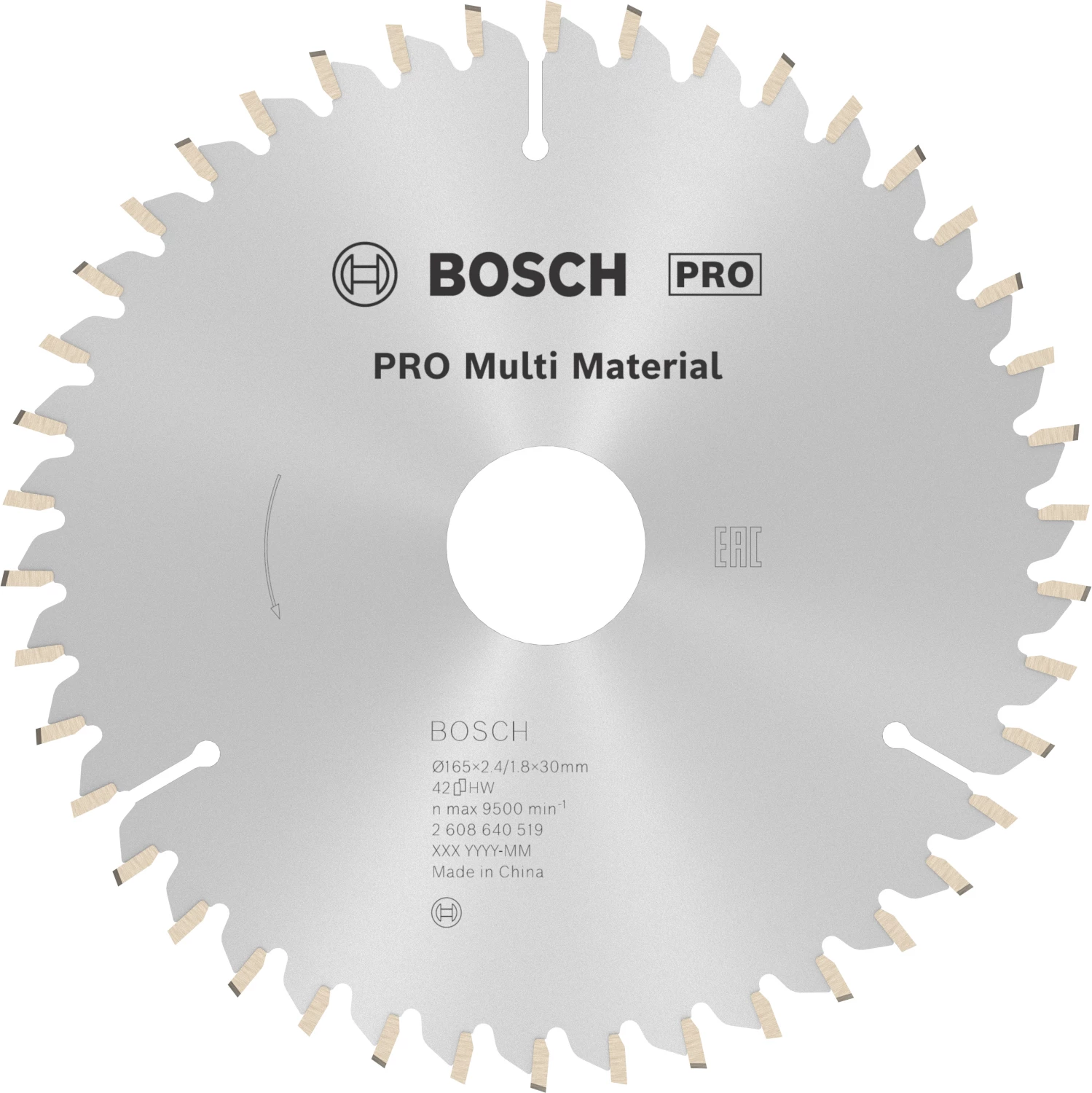 Bosch 2608640519 PRO cirkelzaagblad - 165 x 30/20 x 42T - multi materiaal-image