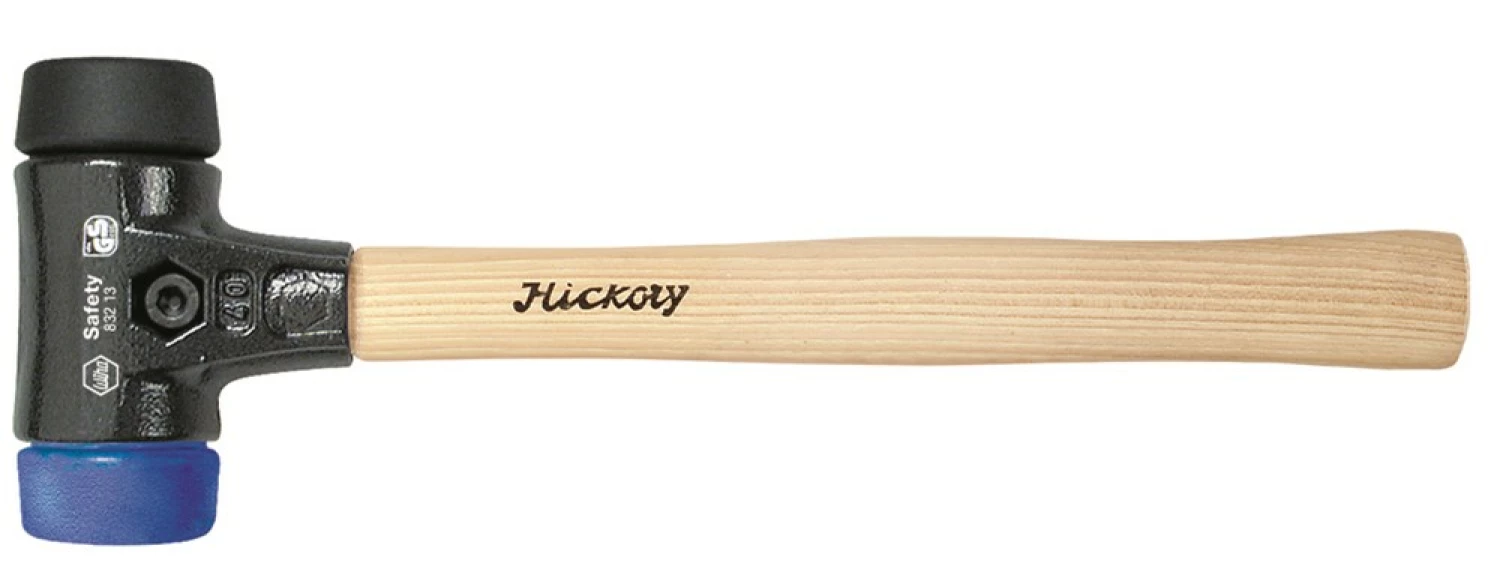 Wiha 26645 Massette Safety avec embouts ronds très durs avec manche en hickory - embout de massette rond - 40 mm-image