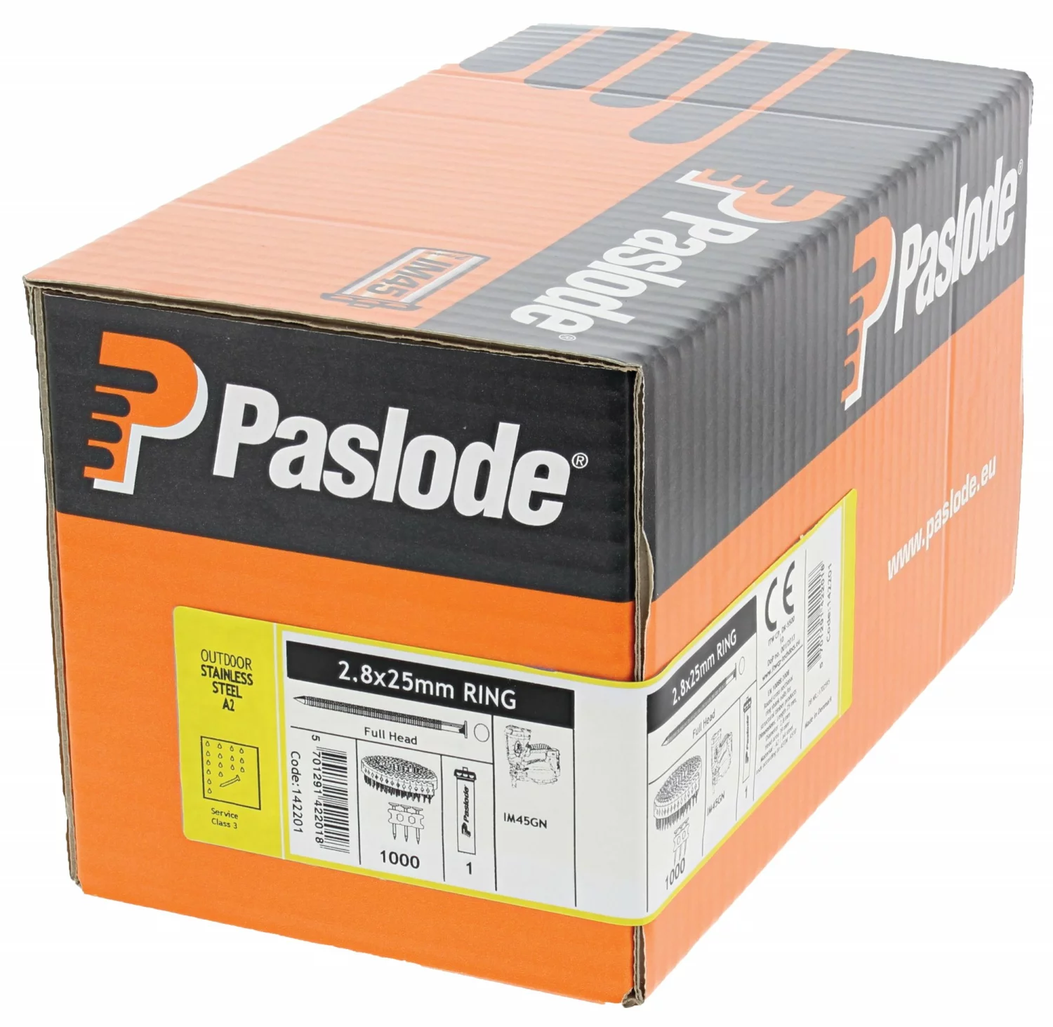 Paslode - hafte gn clou sur rouleau 2,8x25 crantés inox a2 +gaz im45 gn-image