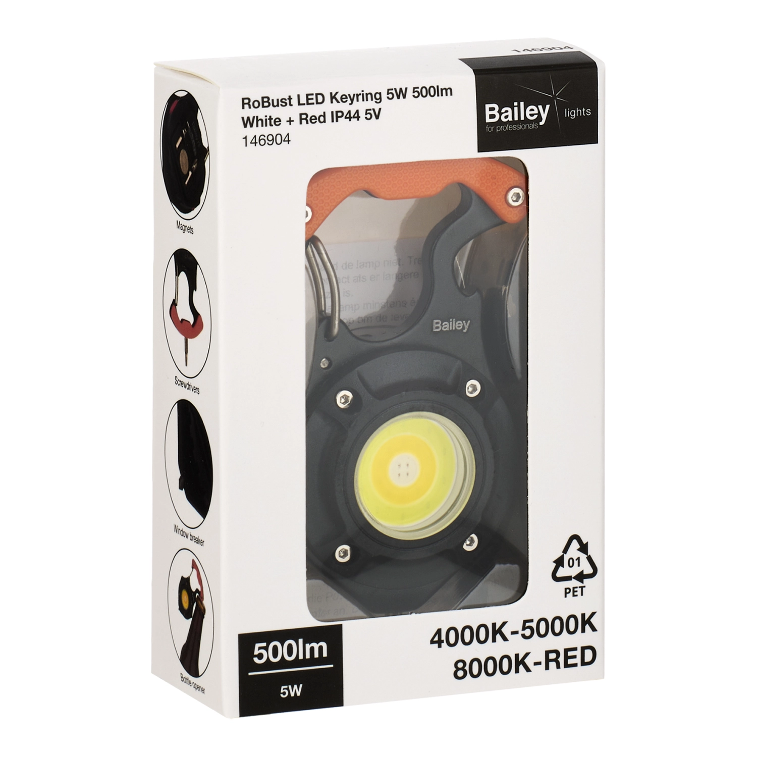 Bailey RoBust LED Keyring 5W 500lm Wit + Rood IP44 5V-image