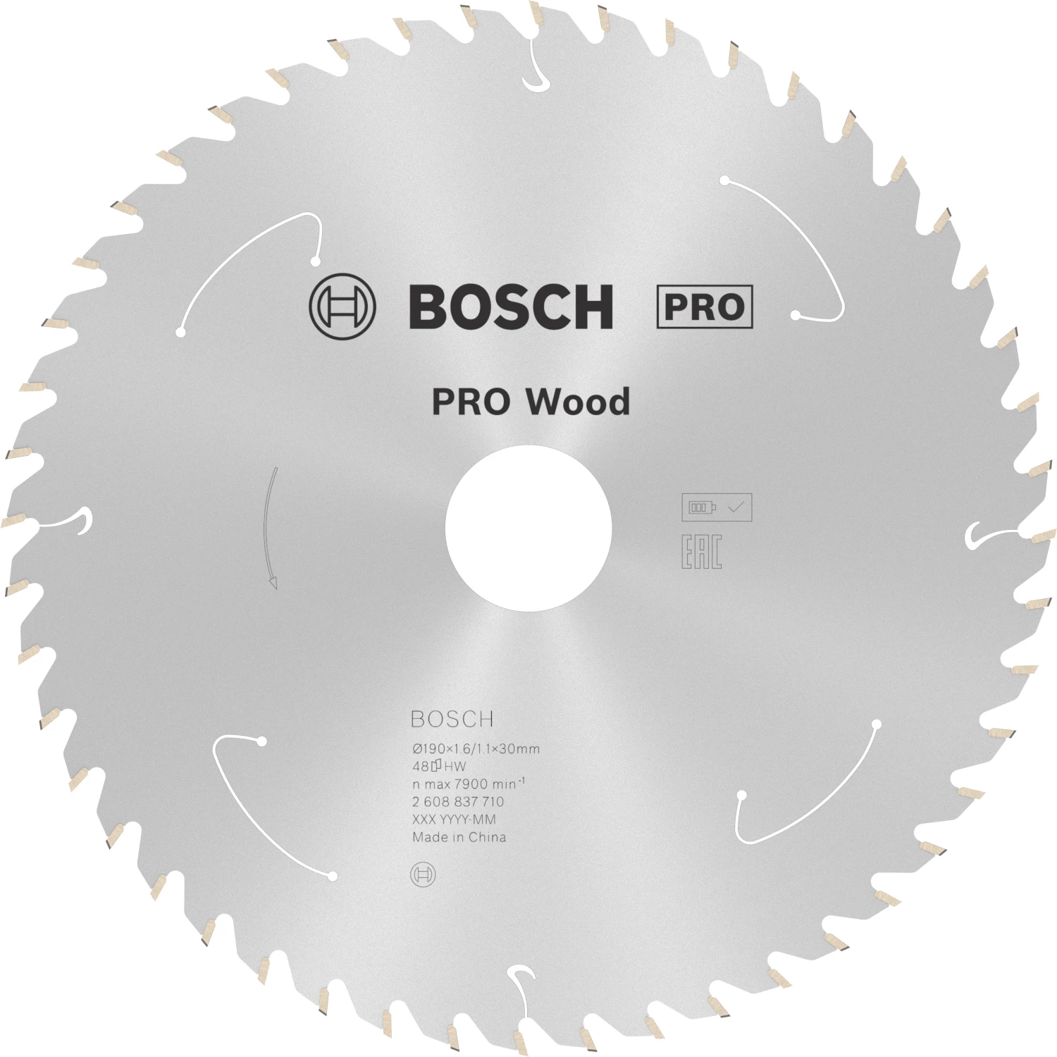 Bosch 2608837710 Lame de scie circulaire sans fil PRO pour bois - 190 x 30 x 48D-image