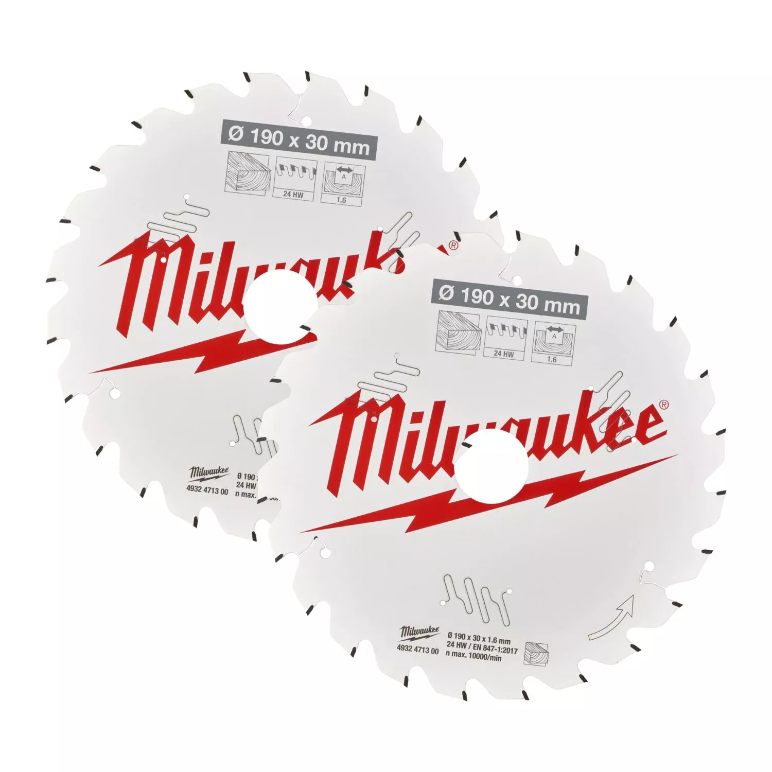 Milwaukee 4932479804 Cirkelzaagblad - 190 x 30mm - hout - duopack-image