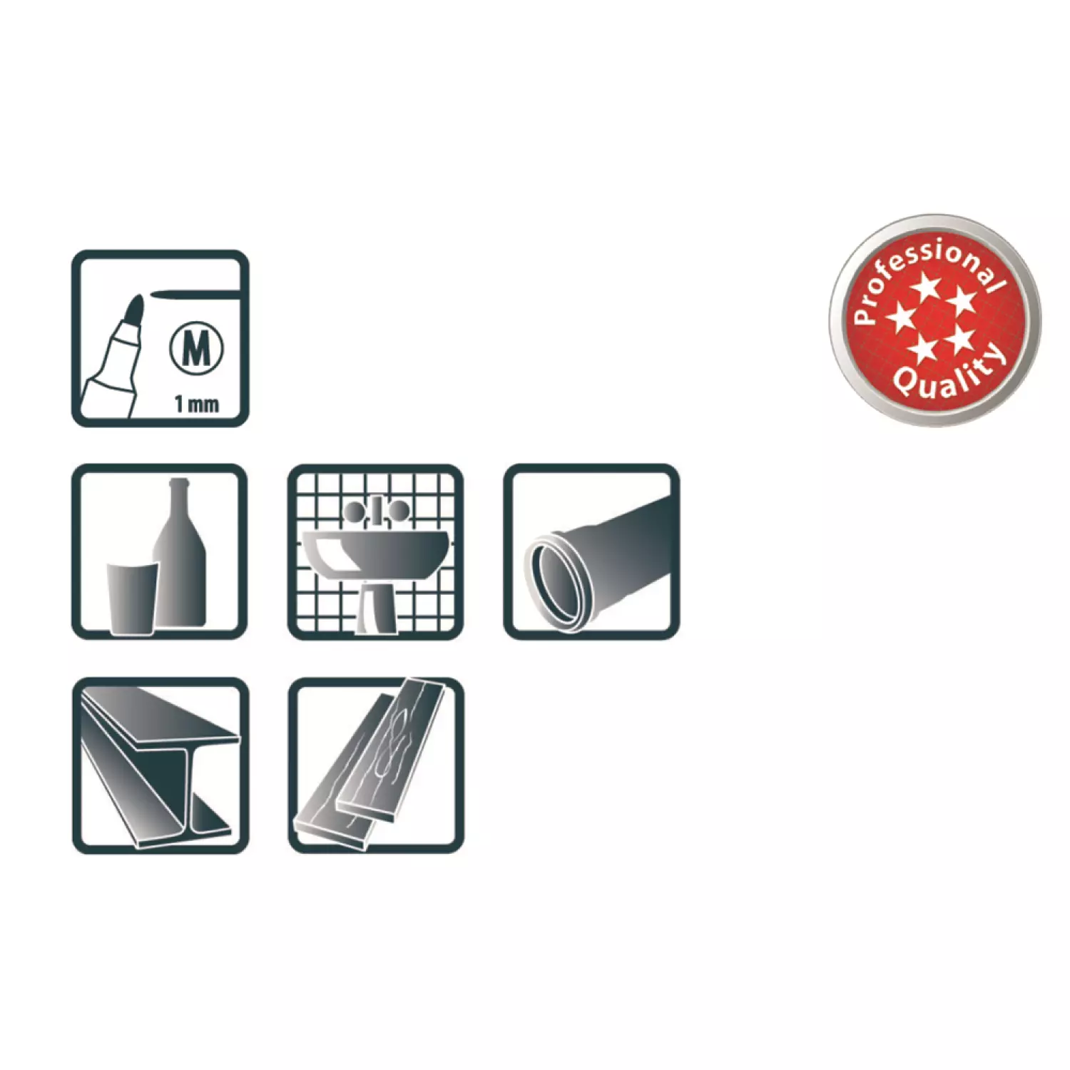 Pica 534/46 Stylo permanent classique - Rond - Noir - 1mm (10 pcs)-image