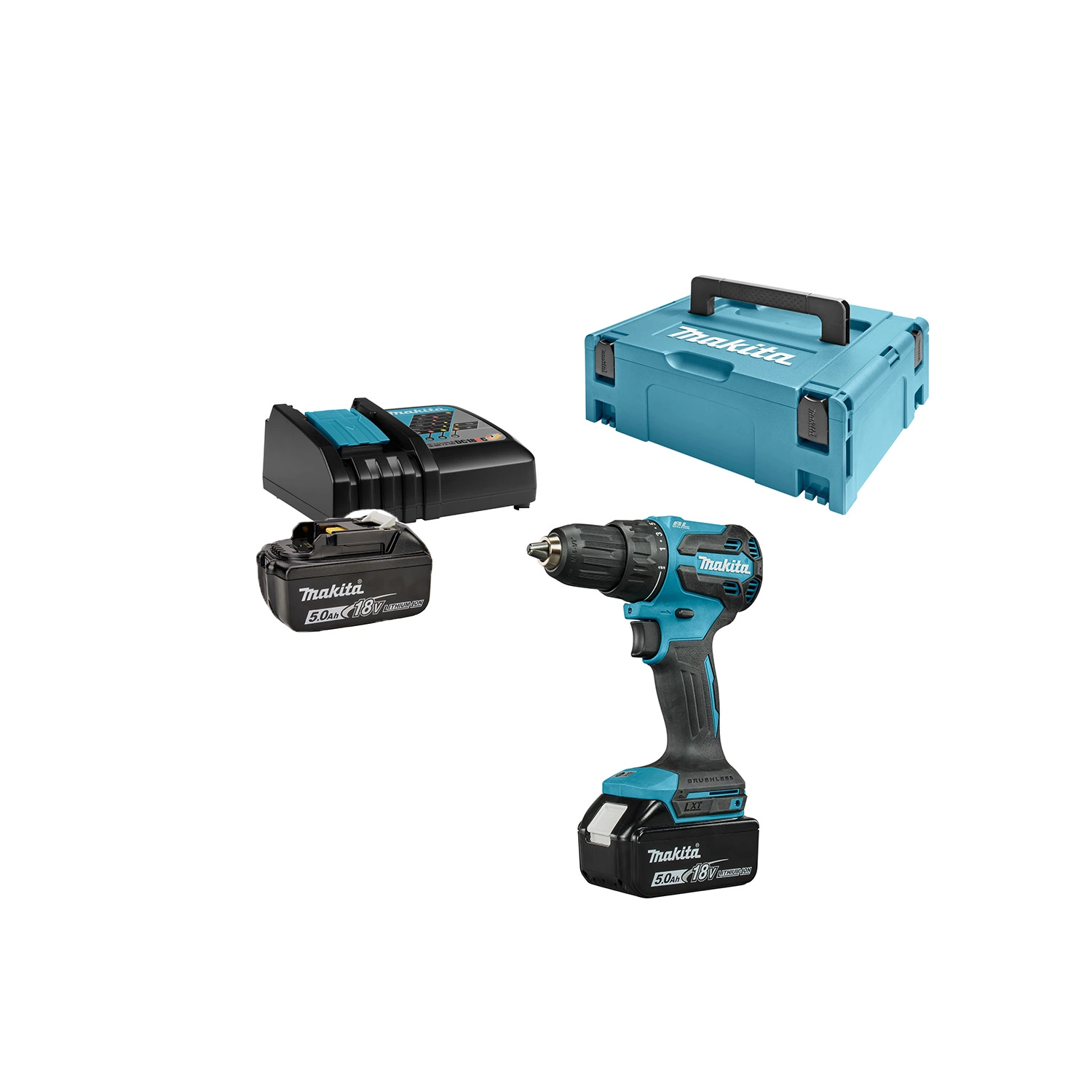 Makita DDF490RTJ 18 V Li-ion batterie perceuse/visseuse kit (2x 5,0 Ah) dans Mbox-image