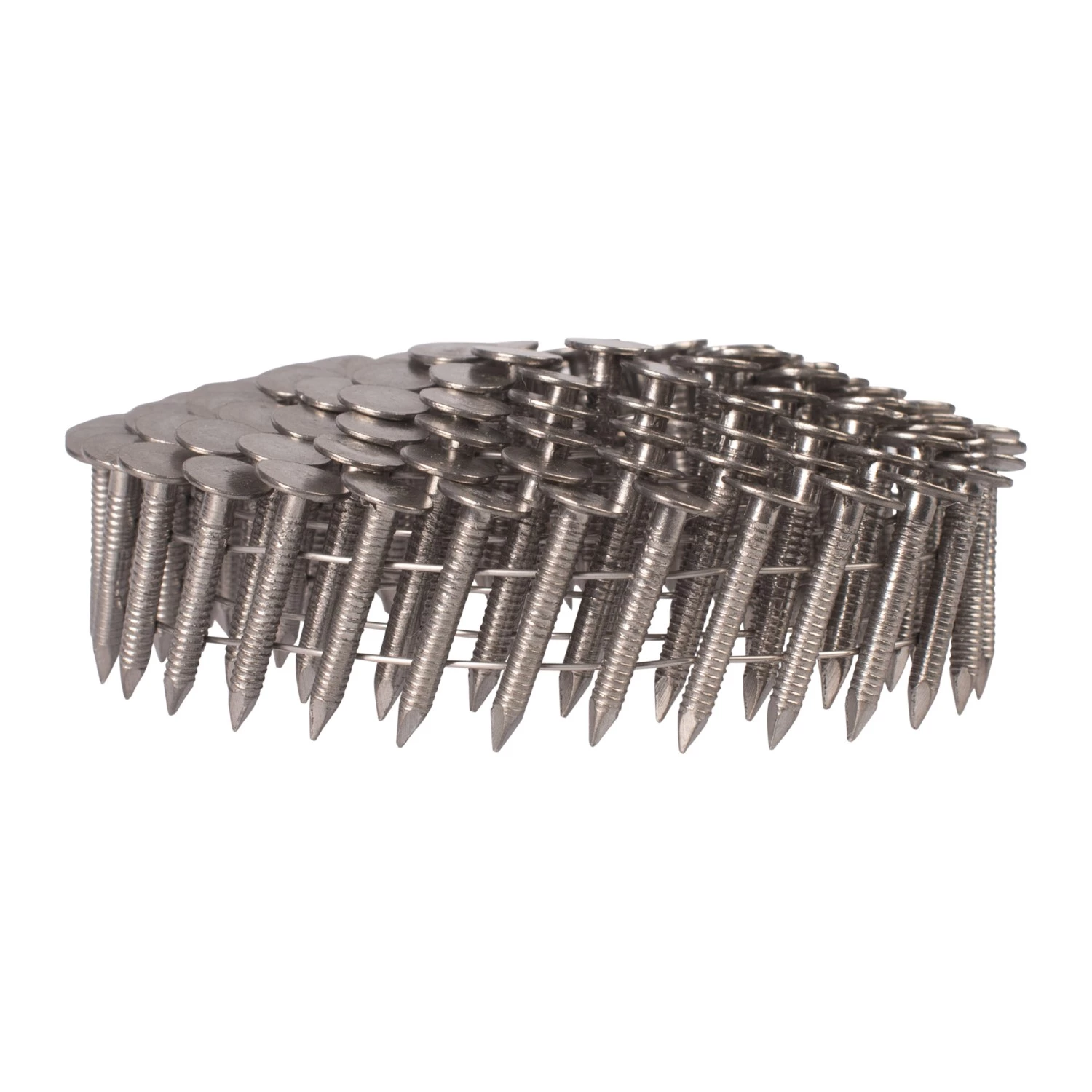 Milwaukee 4932499327 Clous en rouleau Inox - Tige annelée - galvanisés à chaud 15° Tête ronde - 3,05 x 25 mm - 2160 pièces.-image