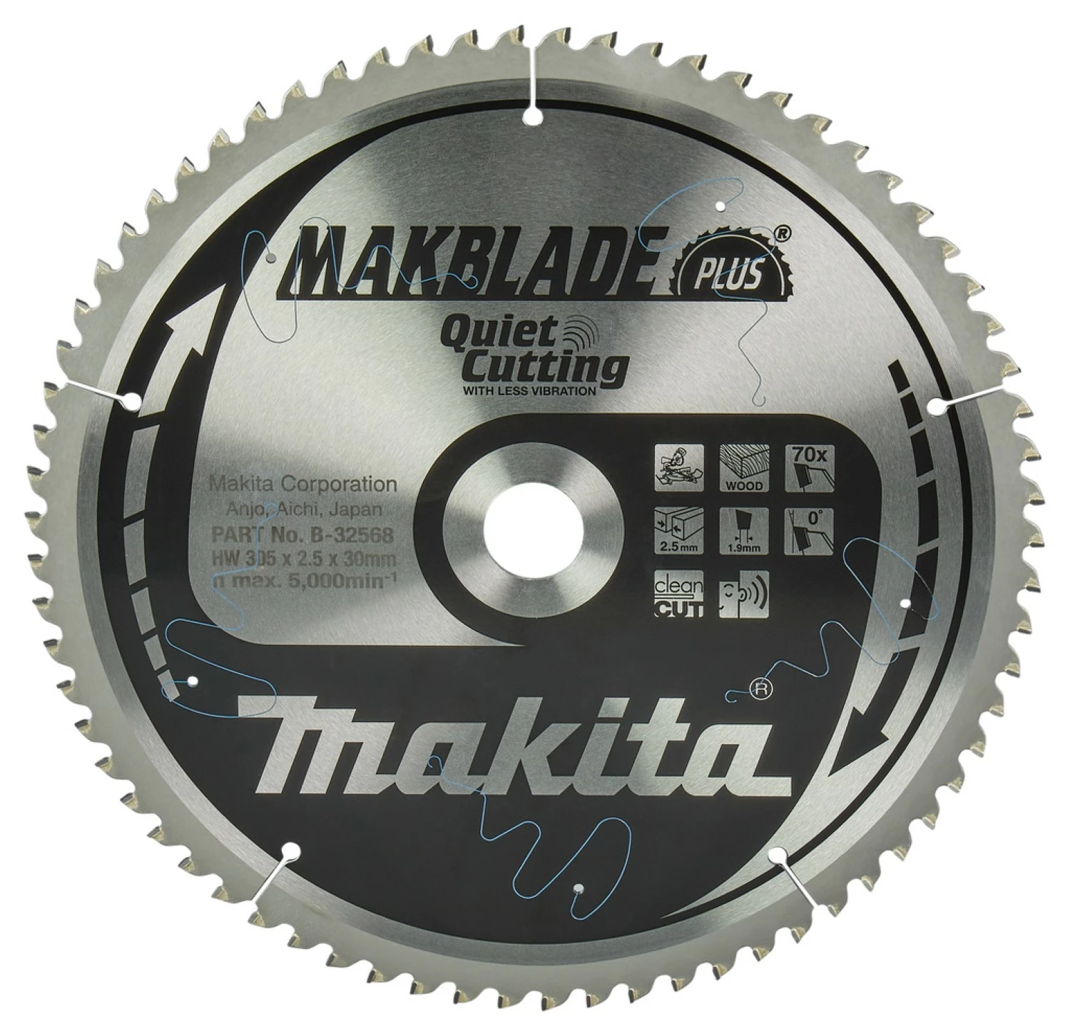 Makita B-32568 Makblade-Plus Lame de scie circulaire - 305 x 30 x 70T - Bois-image