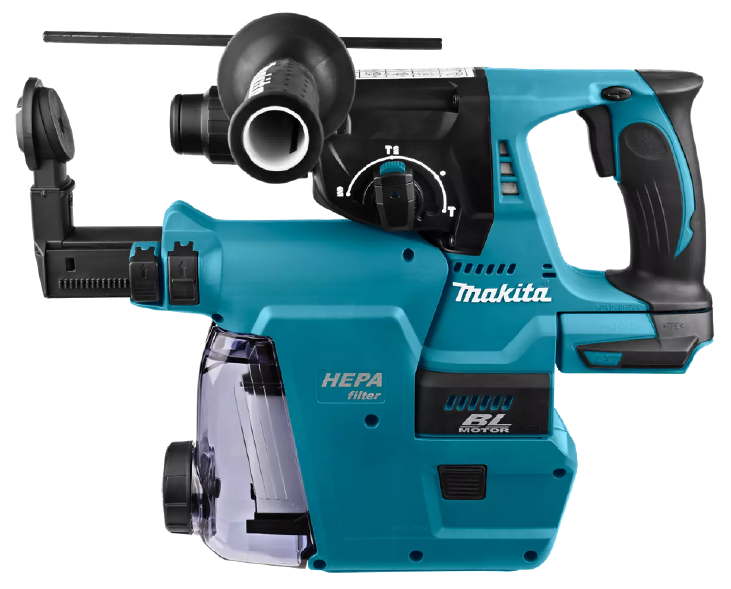 Makita DHR242ZJW LXT 18V Li-Ion SDS-Plus Batterie Marteau piqueur sans fil avec aspiration de la poussière dans la Mbox- 2J -  moteur sans charbon-image