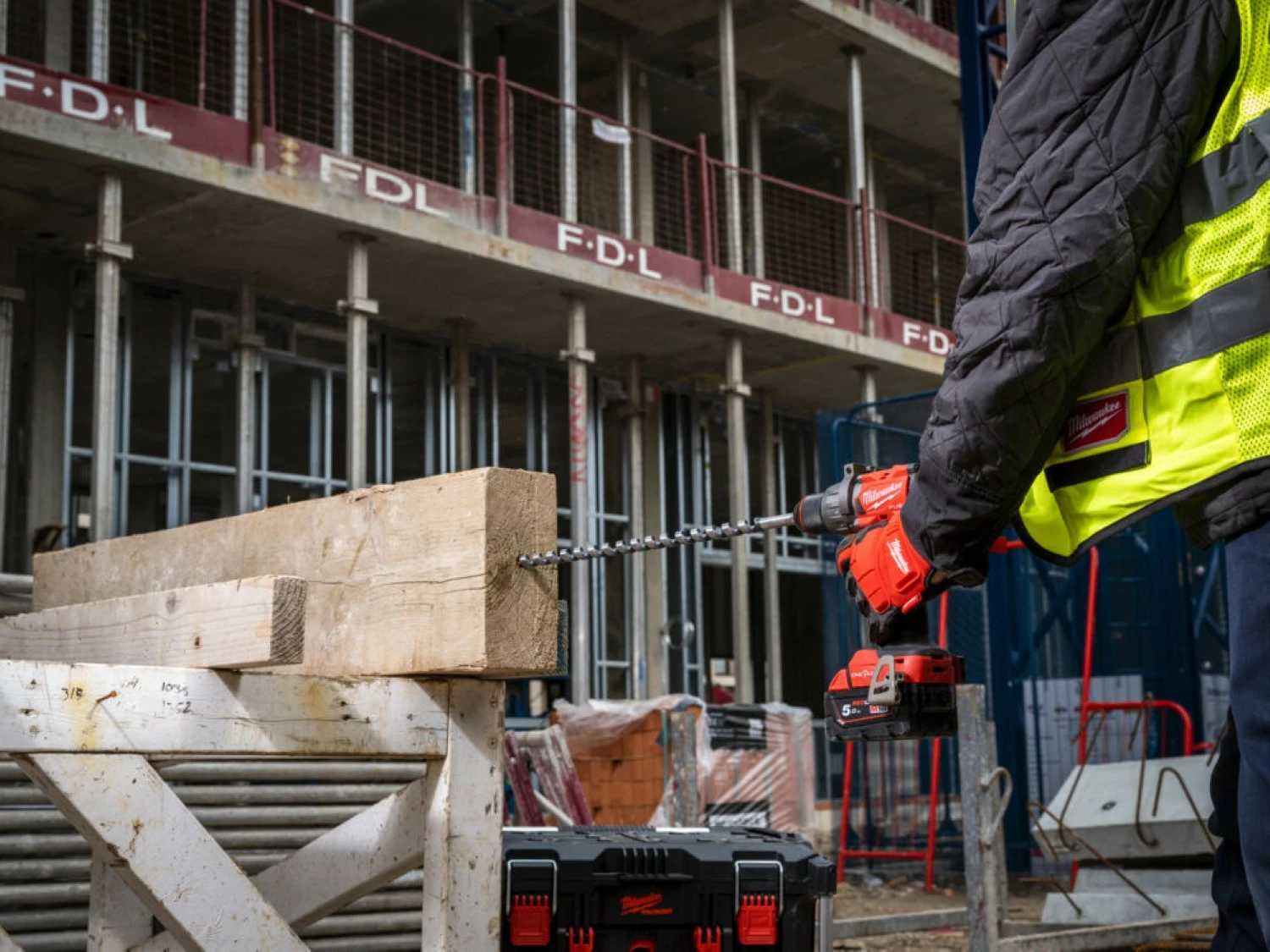 Milwaukee M18 ONEDD3-0X 18V Li-ion accu Schroefboormachine body in HD Box- 158Nm-image