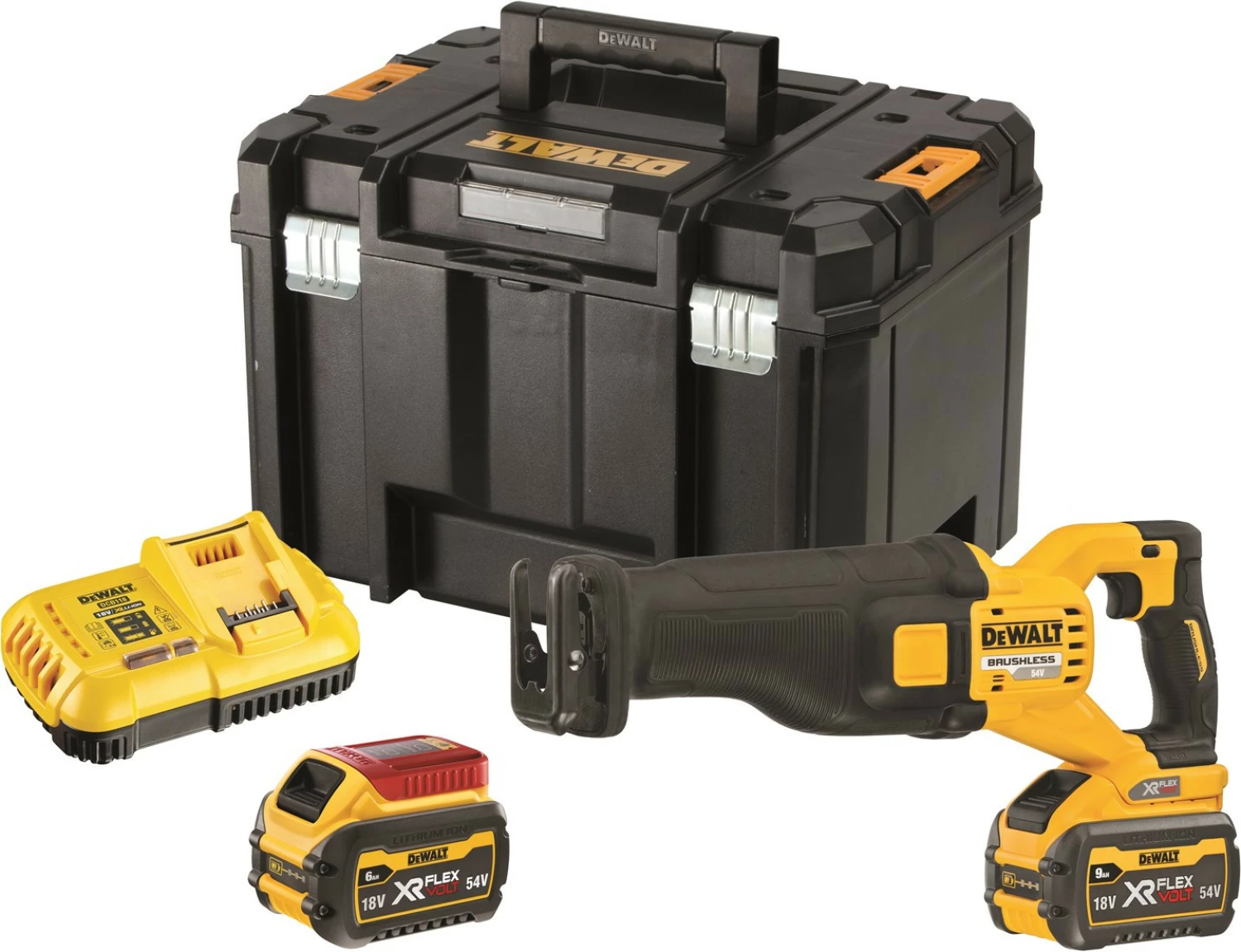 DeWALT DCS389X2-QW 54V Li-ion FlexVolt Accu Reciprozaag set (2x 9.0Ah) in TSTAK koffer-image