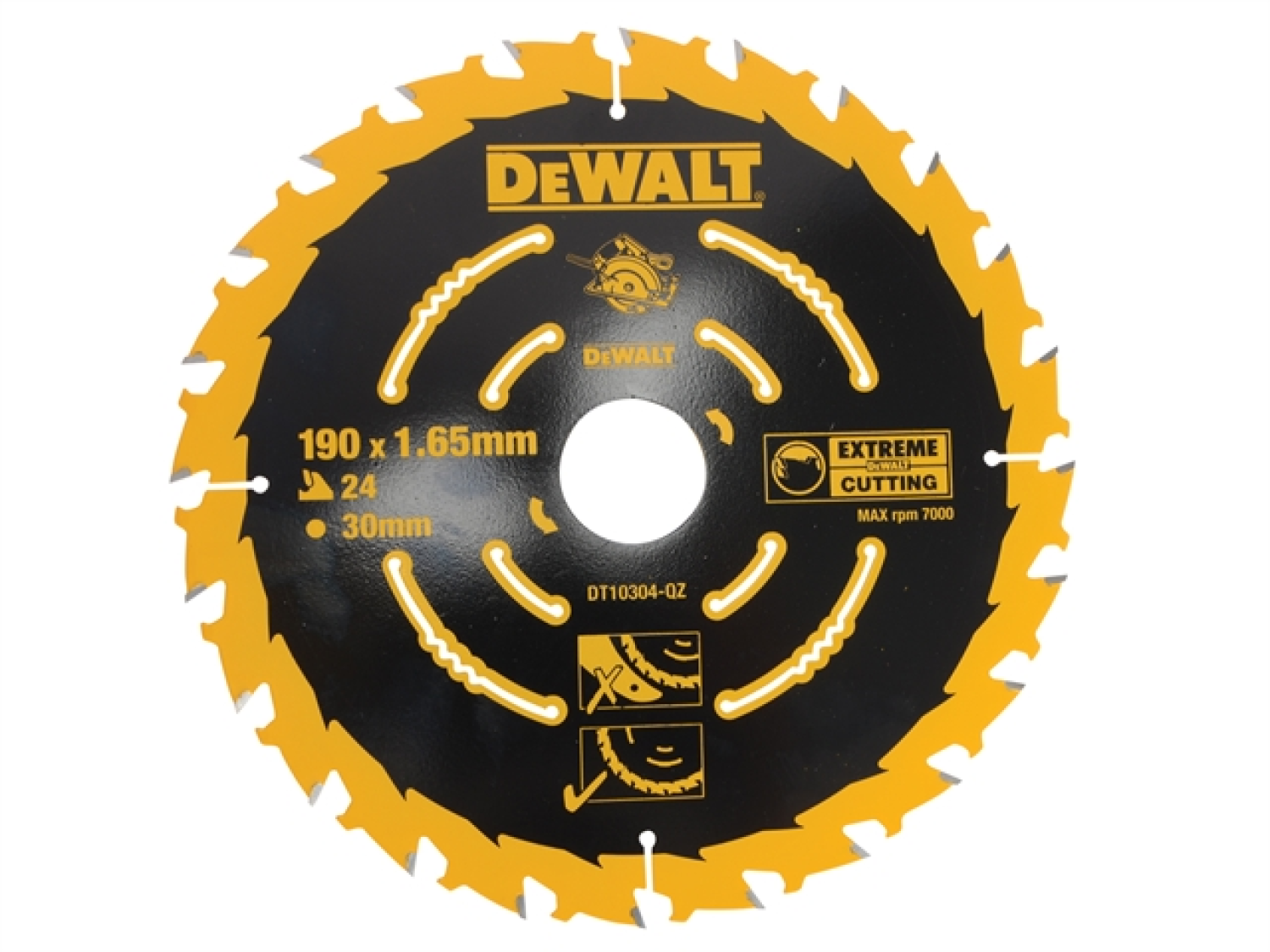 DeWALT DT10304 Lame de scie circulaire Extreme - 190 x 30 x 24T - Bois-image