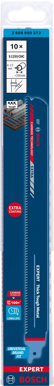 Bosch EXPERT S1255CHC Lame de scie sabre pour métaux épais et résistants - 250 mm - métal (10 pièces)-image