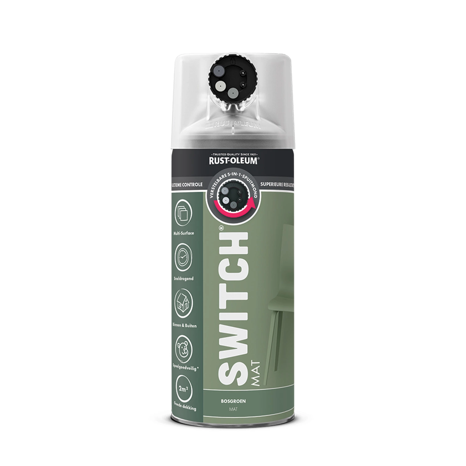 Rust-Oleum Switch Spuitlak - Mat Bosgroen - 400ml-image
