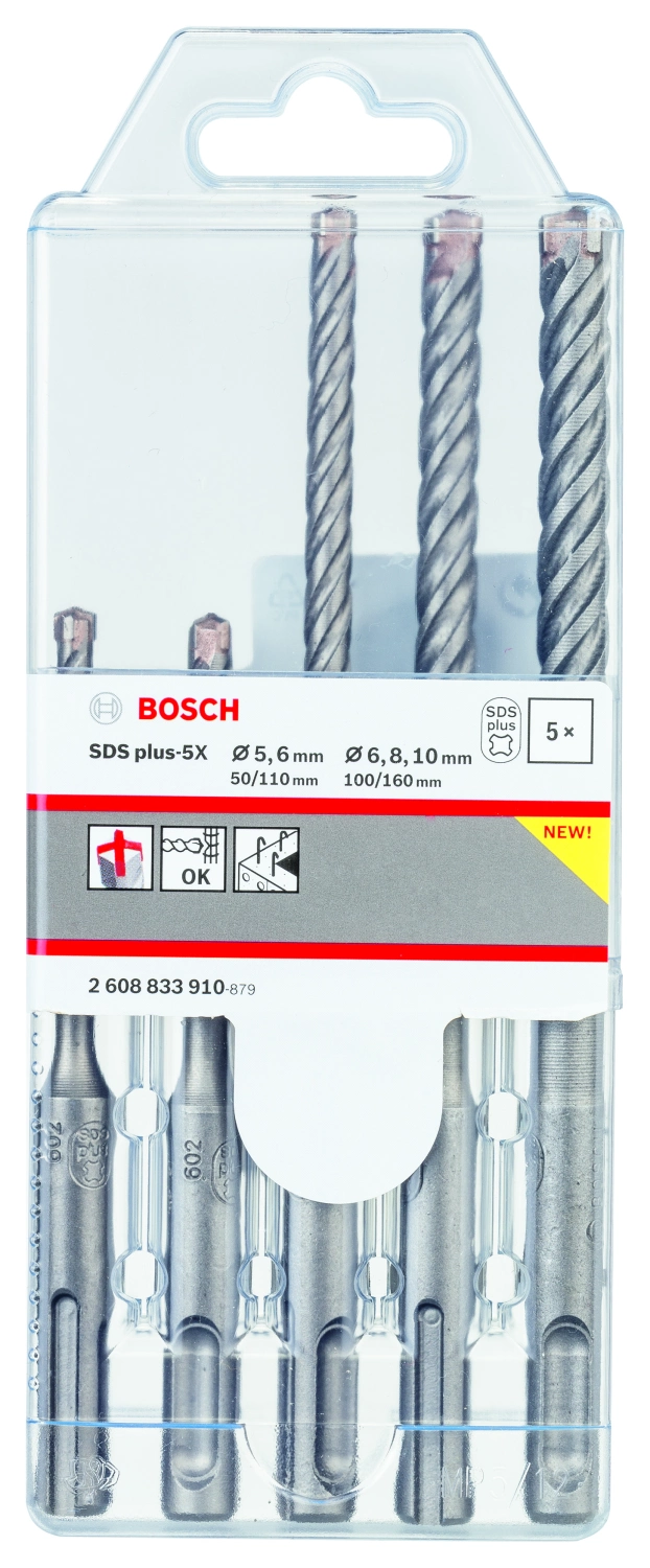 Bosch 2608833910 PRO Hamerboorset SDS plus-5X - 5/6/6/8/10 mm (5 stuks)-image