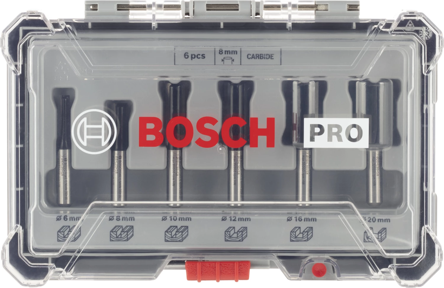 Bosch 2607017466 6-delige Frezenset in cassette - Rechte schacht - 8mm-image