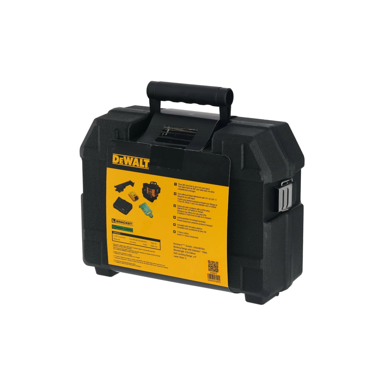DeWALT DCLE34031D1-QW 18V Li-ion Accu Kit laser à croix auto-nivelant (1x 2,0 Ah) - 3x360° - Vert-image