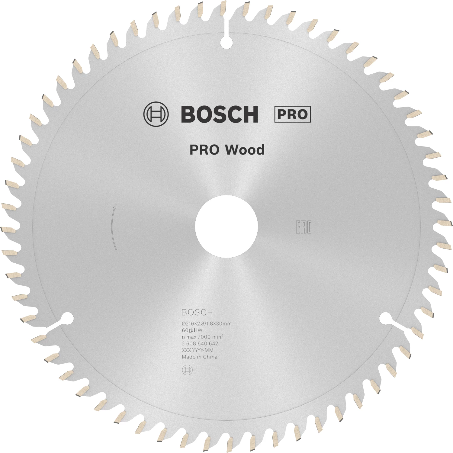 Bosch 2608640642 PRO afkortzaagblad voor Hout - 216 x 30 x 60T-image