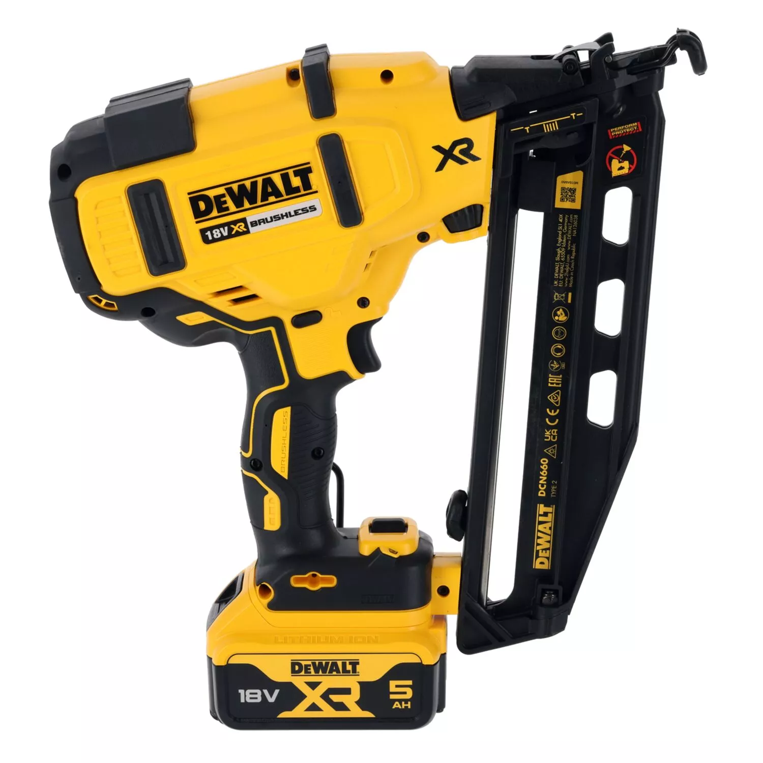 DeWALT DCK246P2-QW Kit comprenant une agrafeuse de chantier (DCN930) et une agrafeuse de finition (DCN660) 18 V Li-ion (2 batteries de 5,0 Ah) dans un sac de transport-image