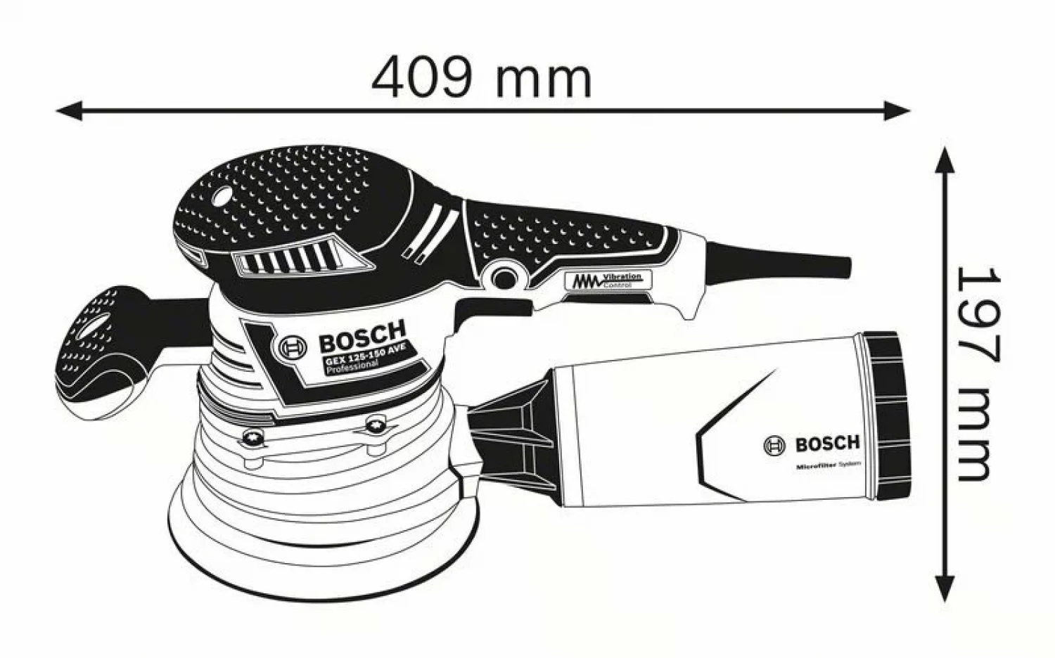 Bosch GEX 125 - 150 AVE Professional 400 W Ponceuse excentrique avec b –  Toolbrothers
