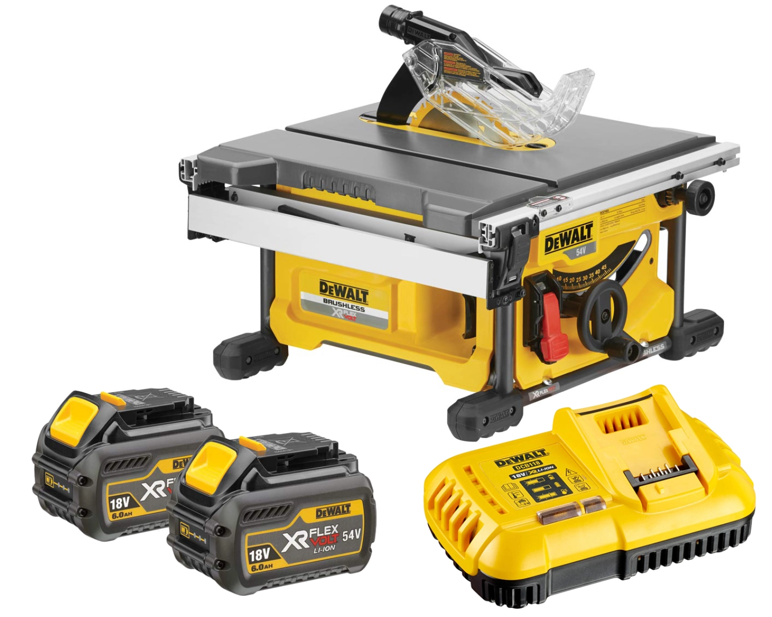 DeWALT DCS7485T2 18V / 54V XR FlexVolt Li-Ion Accu Tafelzaag set (2x 6.0Ah accu) - 210 x 30mm - koolborstelloos-image