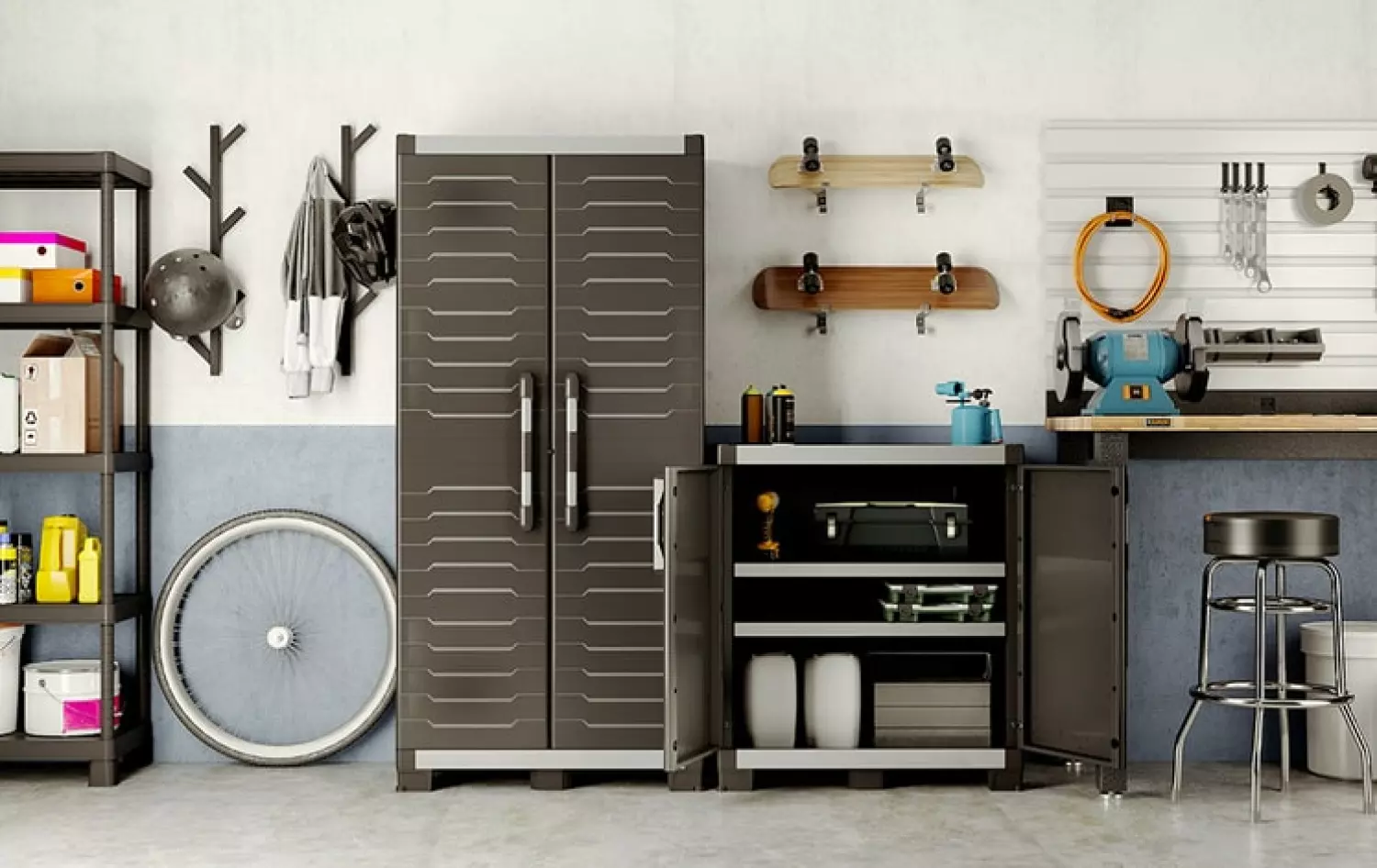 Keter 241544 Armoire de rangement basse XL pour garage - 54 x 89 x 99 cm-image