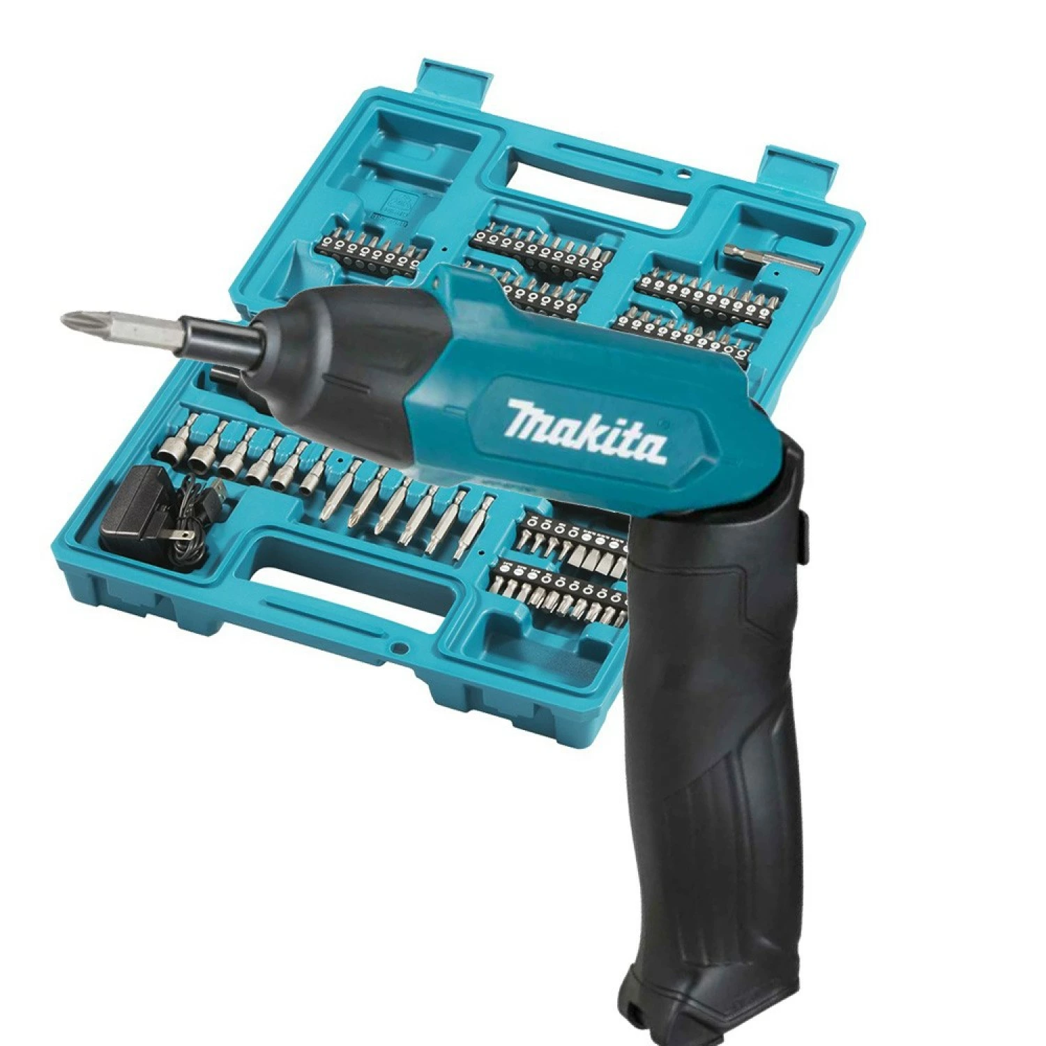 Makita DF001DW  Visseuse sans-fil - 3,6V Li-ion - 1 batterie 1,5 Ah - 6 Nm - 81 embouts dans coffret-image