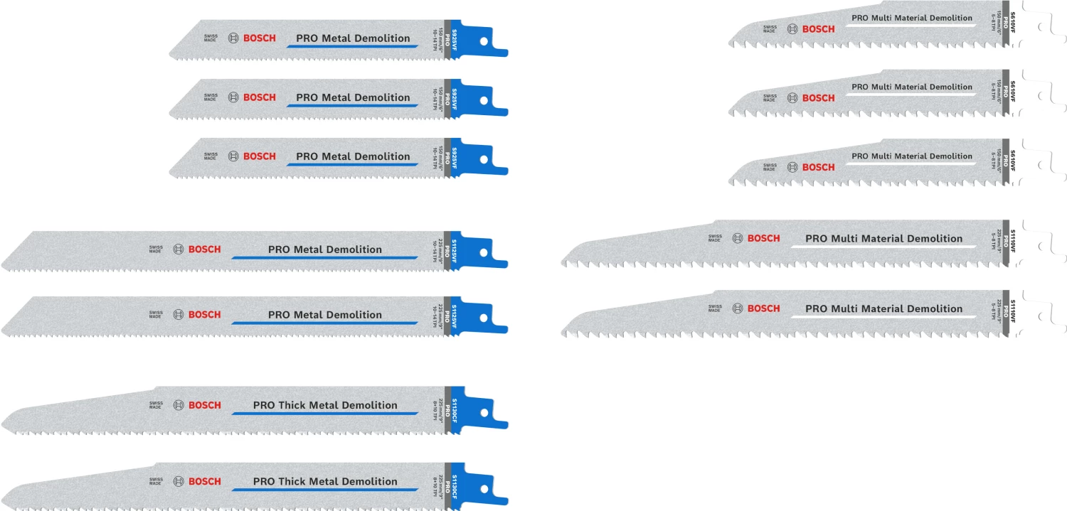 Bosch 2607011821 PRO 12-delige Demolition zaagbladenset in blister met opbergbox-image