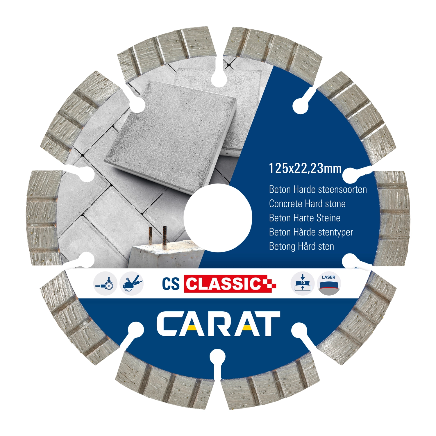 Carat CSC1253000 - Lame de scie pour sciage à sec - 125 x 22,23mm - béton-image
