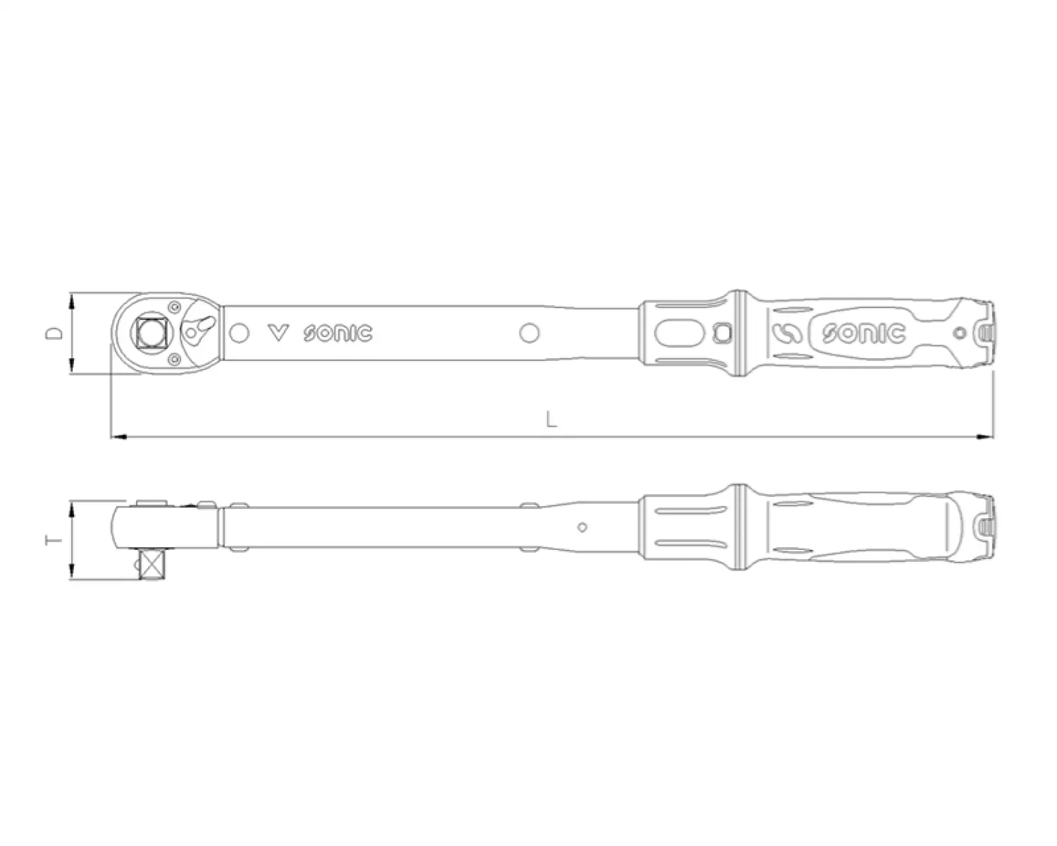 Sonic 73021050 Momentsleutel met doordrukvierkant 3/8'' - 10-50Nm-image