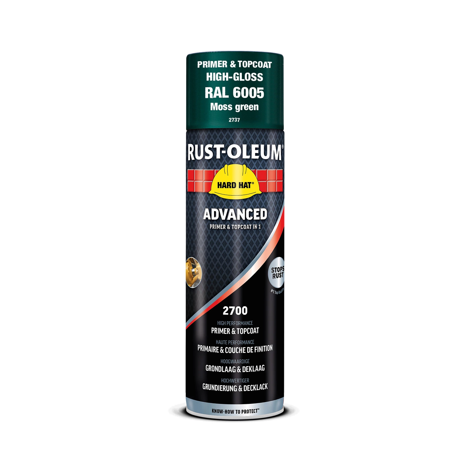 Rust-Oleum Hard Hat Advanced Spuitbus Hoogglans - RAL 6005 mosgroen - 0,5L-image