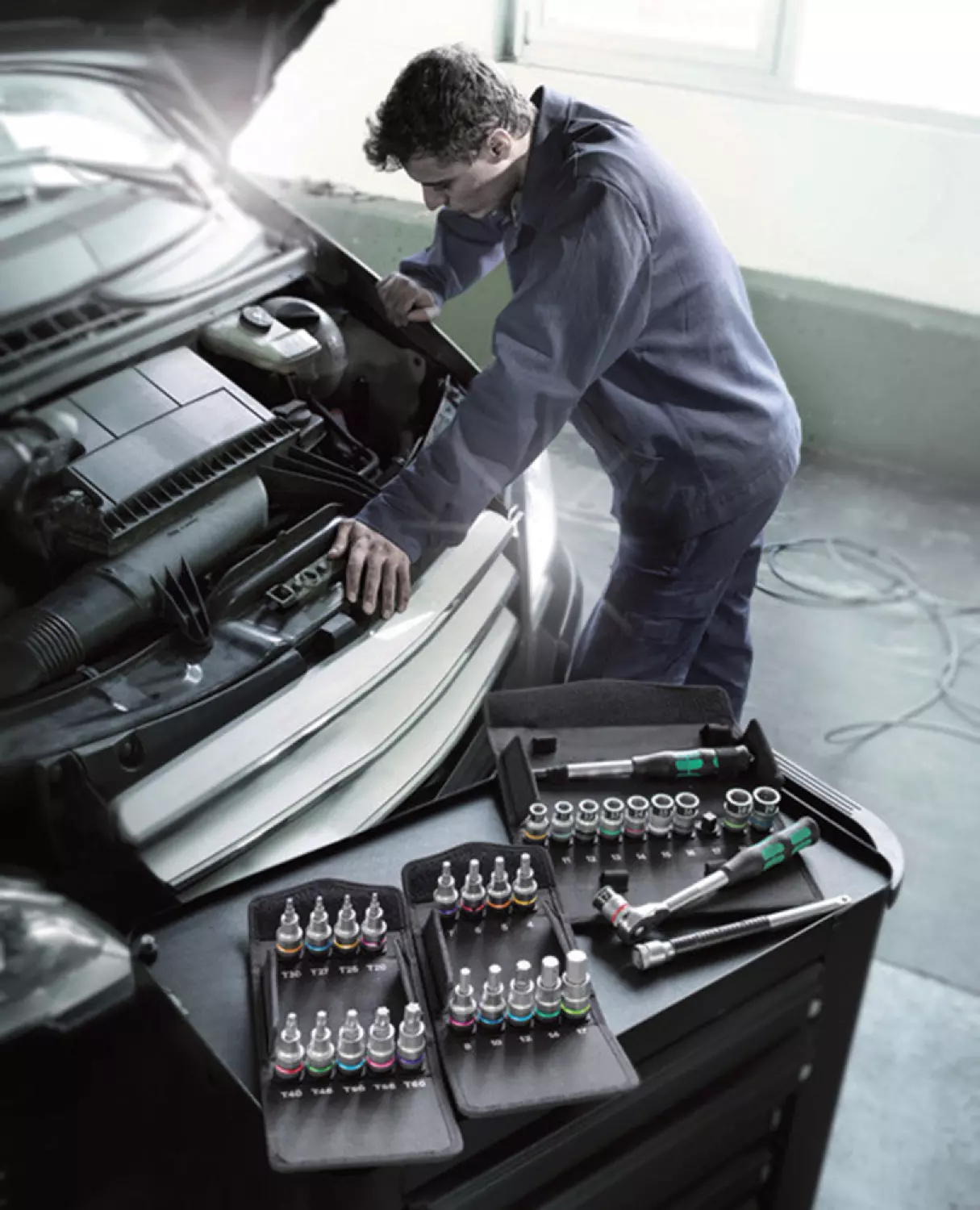 Wera 8740 C HF Zyklop Jeu de douilles à embout à six pans creux avec fonction de retenue - (Jeu de 9pcs)-image