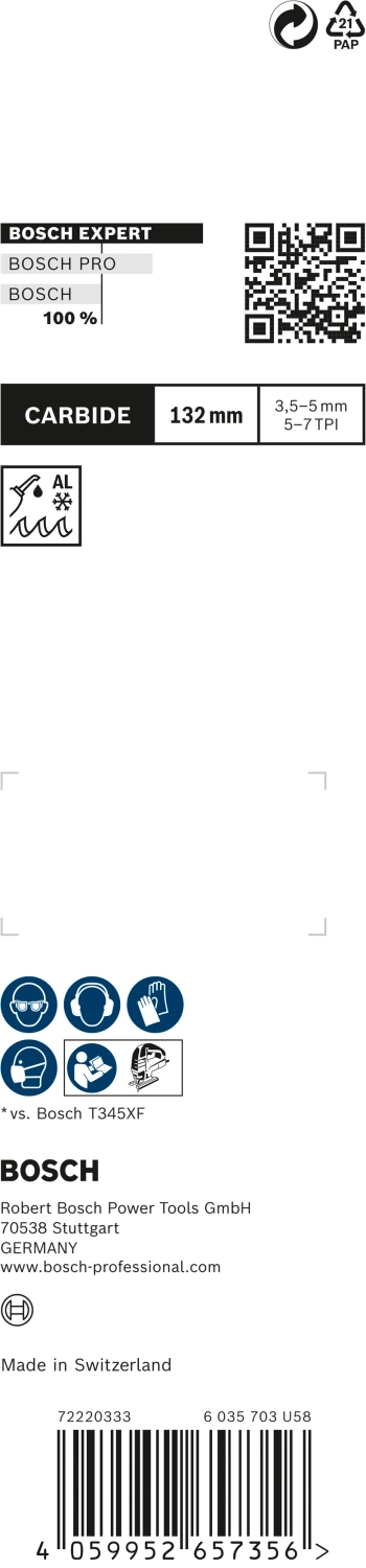 Bosch EXPERT T367XHM decoupeerzaagblad - 132mm - multi materiaal (2st)-image