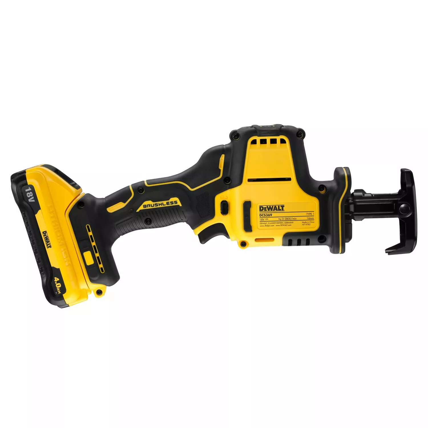 DeWALT DCS369M2 18V Li-ion XR accu reciprozaag set (2x 4.0Ah) in TSTAK - koolborstelloos-image