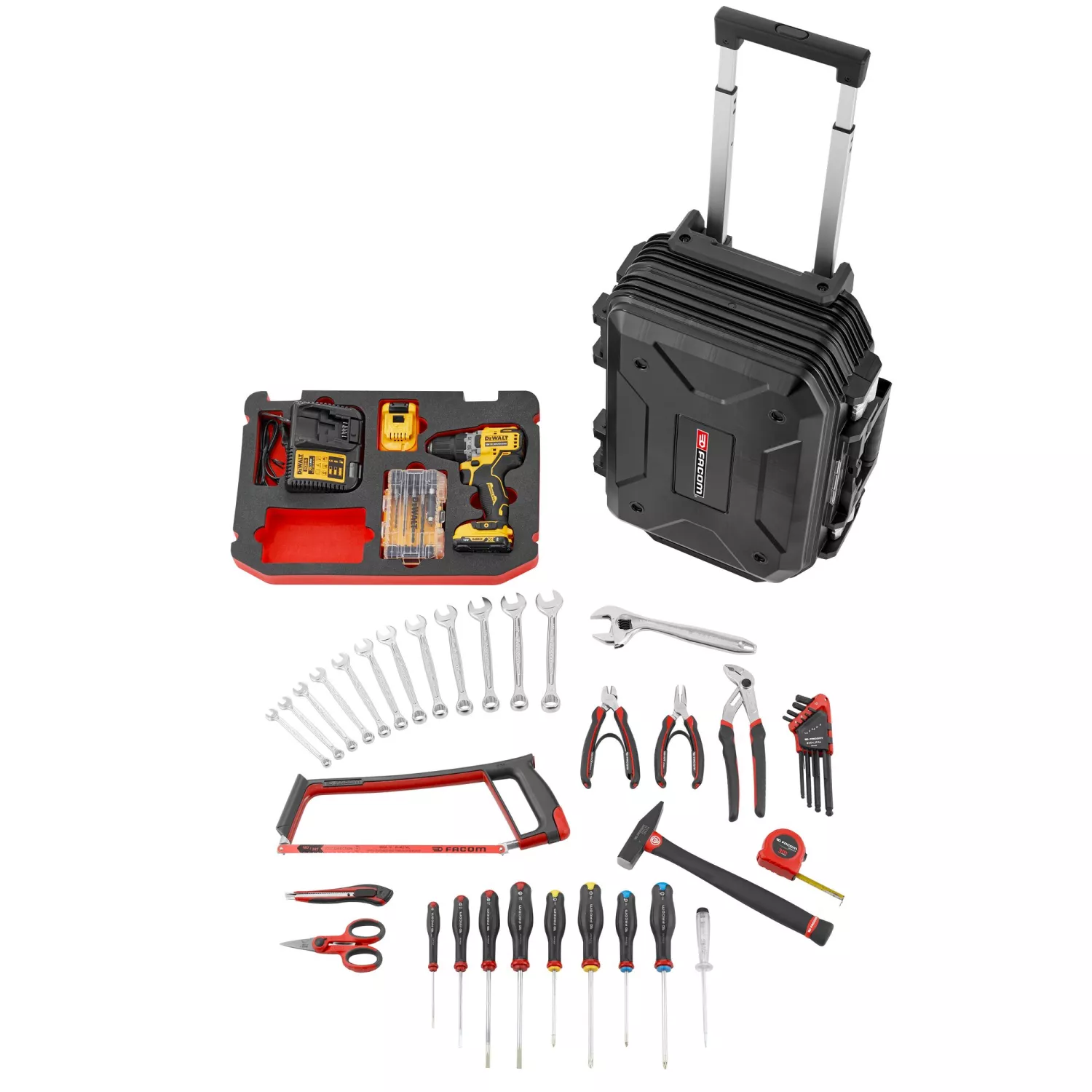 Facom BV.R30CMD1PB Gereedschapset in trolley - 68-delig - incl. DeWALT schroefboorset