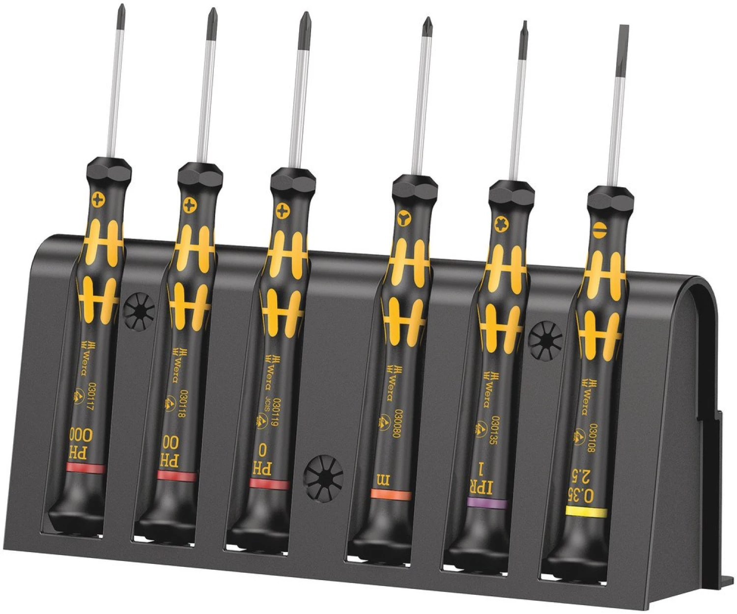 Wera 05030180001 6 pièces 1550/6 ESD Électronique Jeu de tournevis dans un rack-image