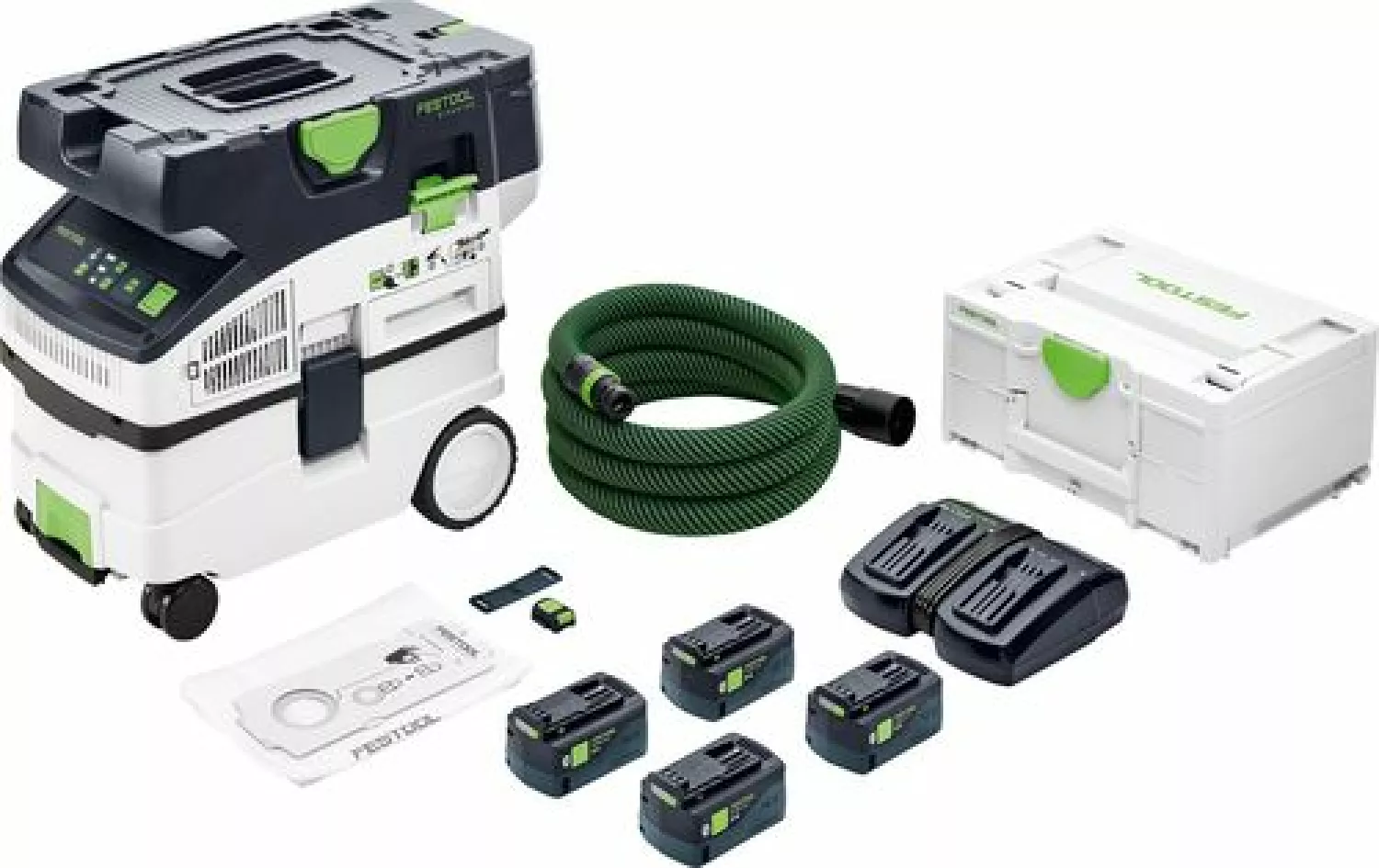 Festool CTLC MIDI I-Plus 36V (2x18V) Li-Ion accu stofzuiger set (4x 5,0Ah) in systainer - 3100l/min - Stofklasse L-image