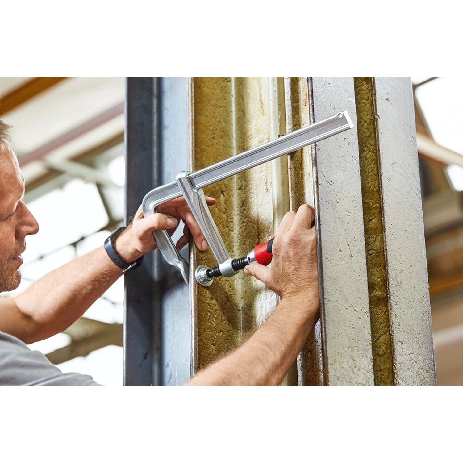 Bessey GZ40-12KG Pince à colle - Entièrement en acier - 400 x 120 mm - poignée rabattable-image