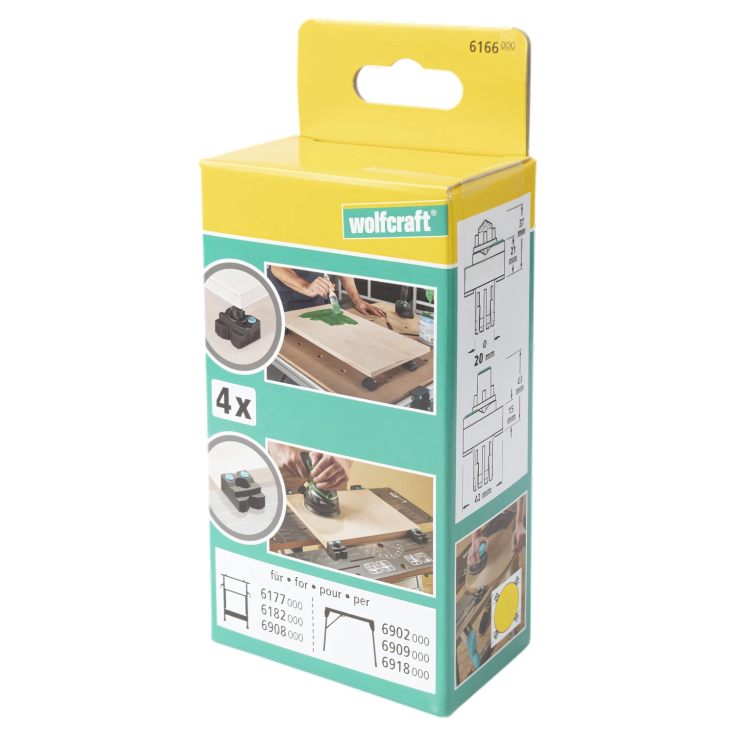 Wolfcraft 6166000 Klembekken met lakpunten voor werkbank - 4st-image