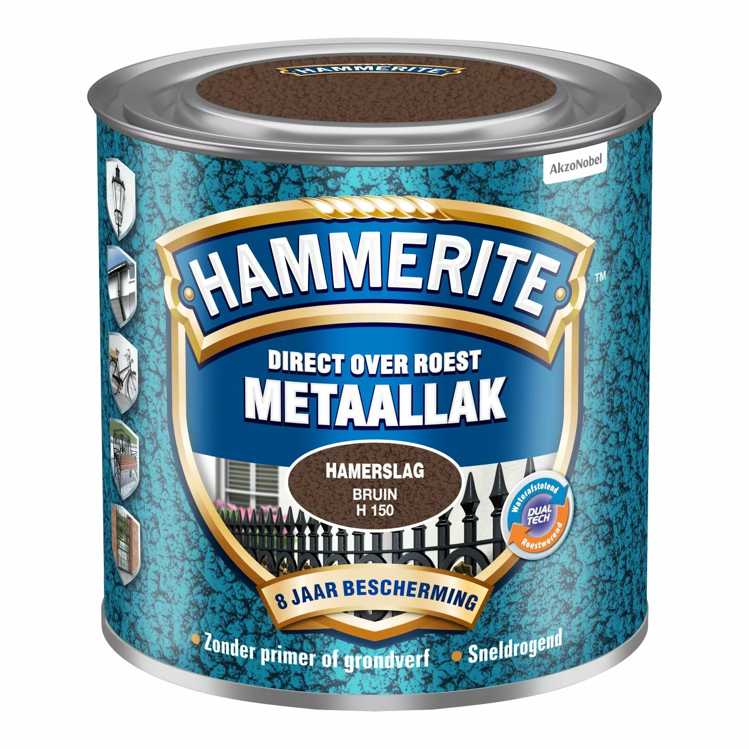 Hammerite Metaallak Hamerslag - Bruin - 250ml-image