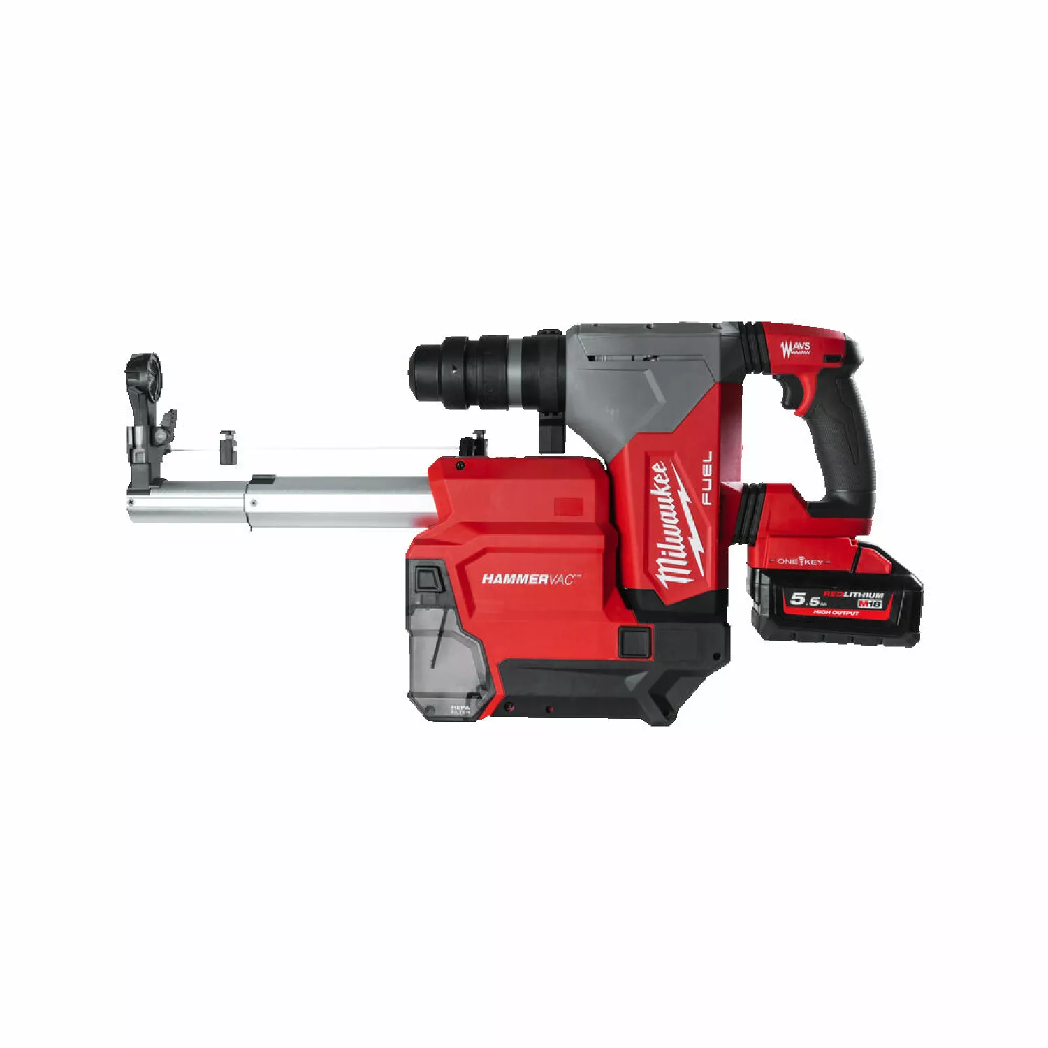 Milwaukee M18 ONEFHPXDEL-552C 18V Li-Ion Accu SDS-plus combihamer incl. stofafzuiging set (2x 5.5Ah accu) in HD box - 5J - koolborstelloos-image